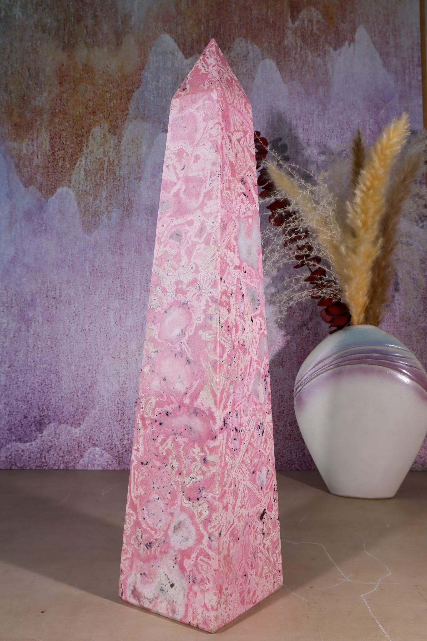 Rhodonite & Rhodochrosite Tower | XL Statement Piece | Peru Tower Tali & Loz Crystals