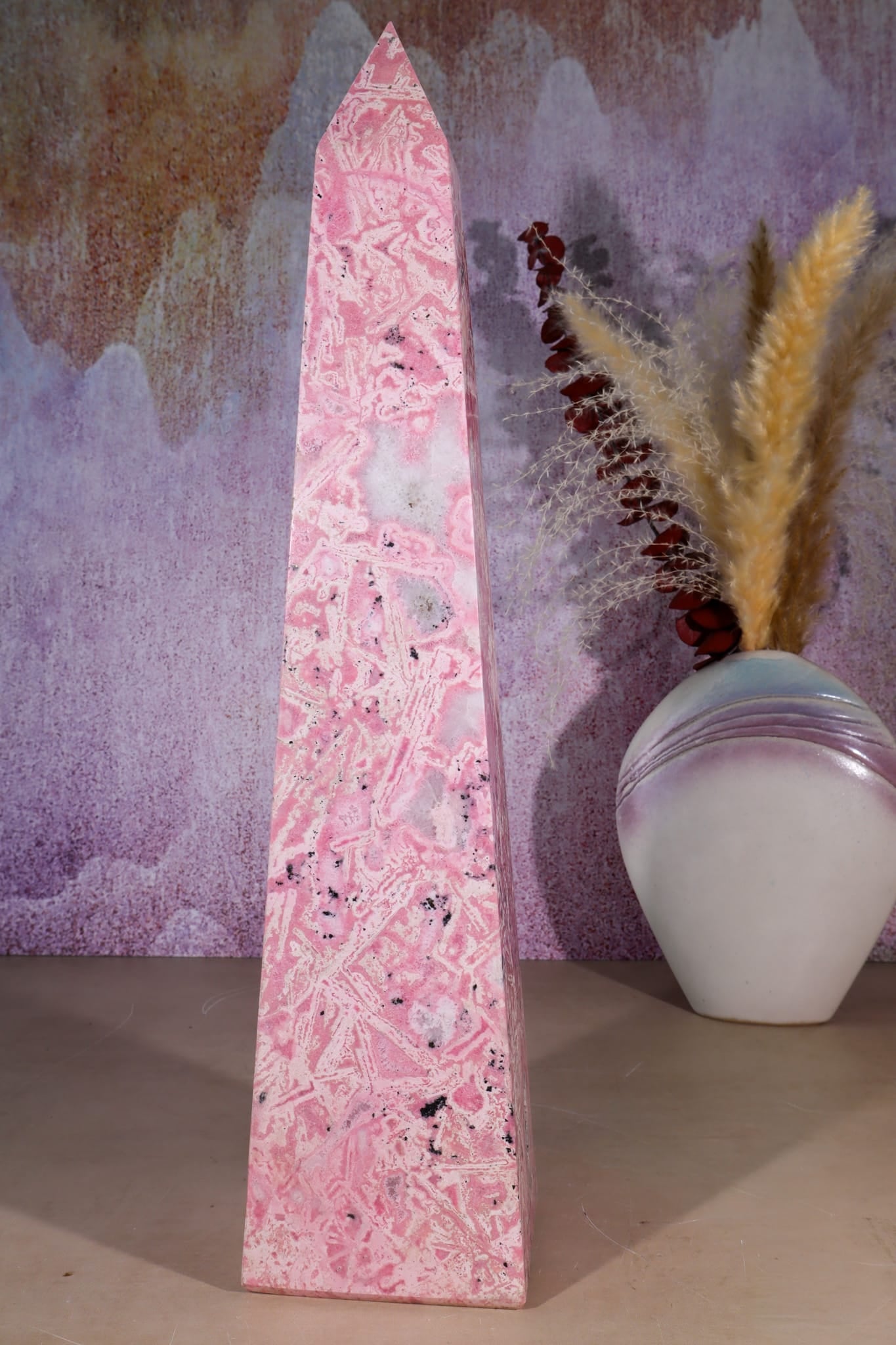 Rhodonite & Rhodochrosite Tower | XL Statement Piece | Peru Tower Tali & Loz Crystals