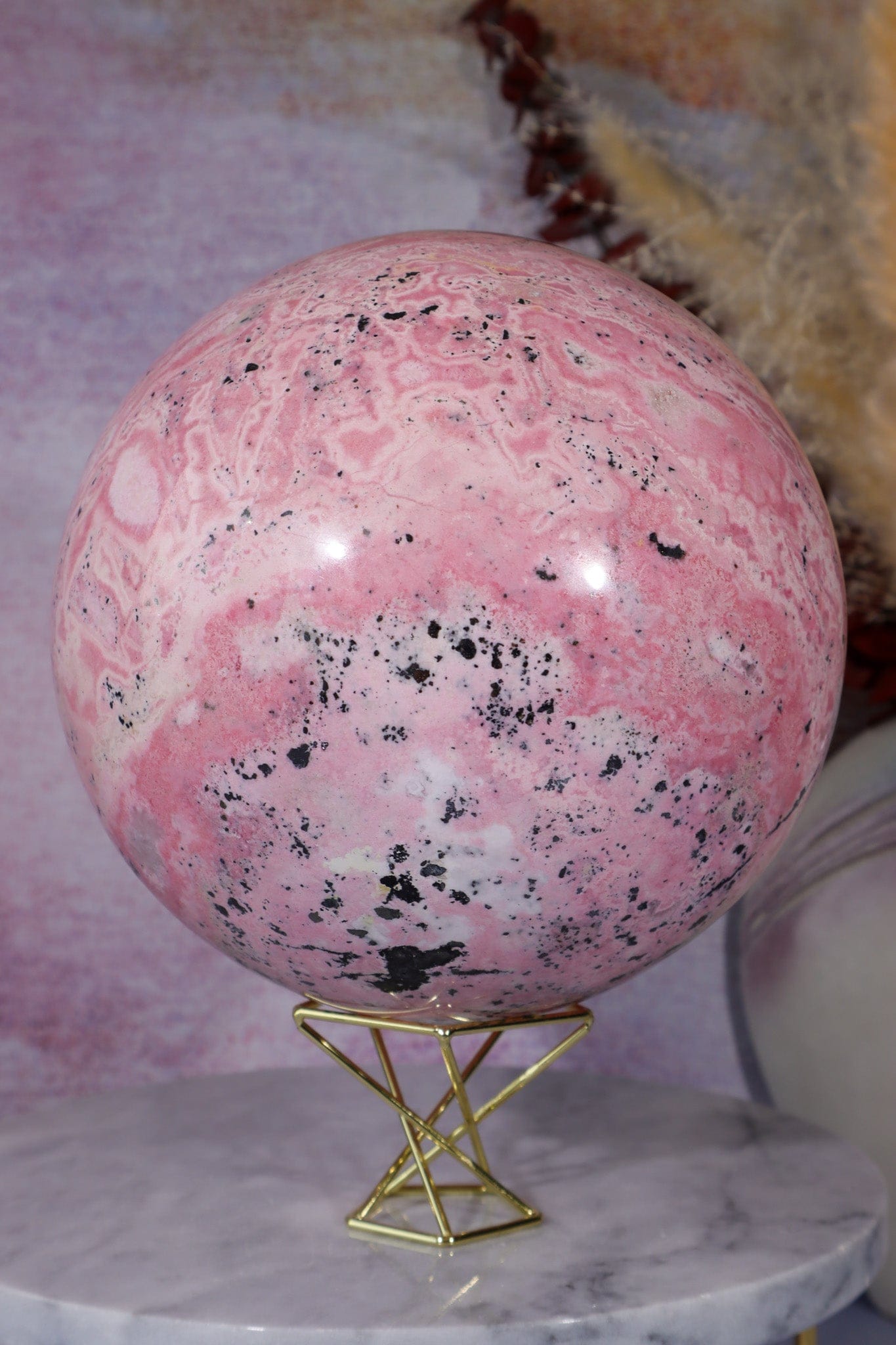 Rhodonite Statement Sphere 5.7KG Spheres Tali & Loz Crystals