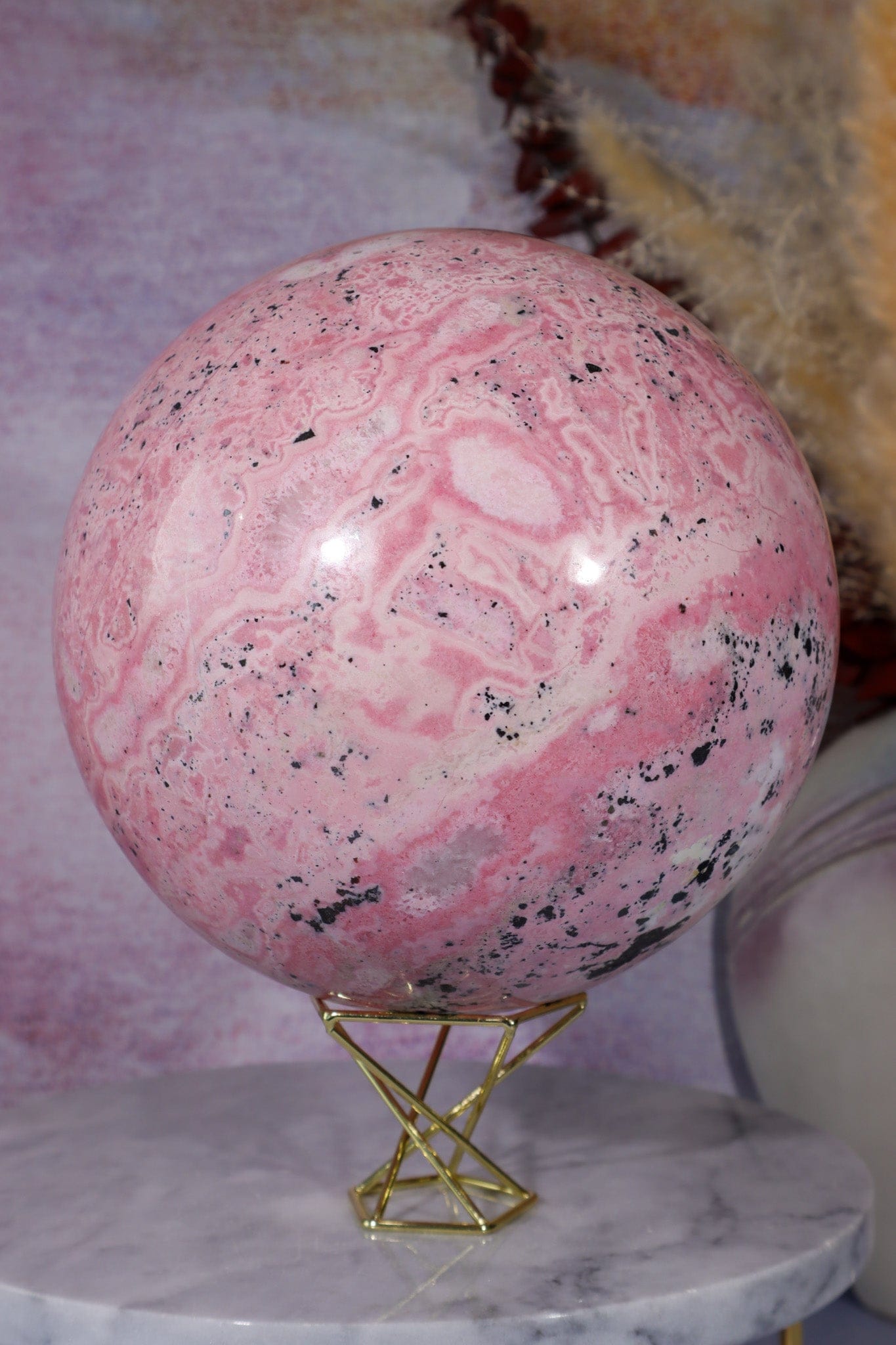 Rhodonite Statement Sphere 5.7KG Spheres Tali & Loz Crystals