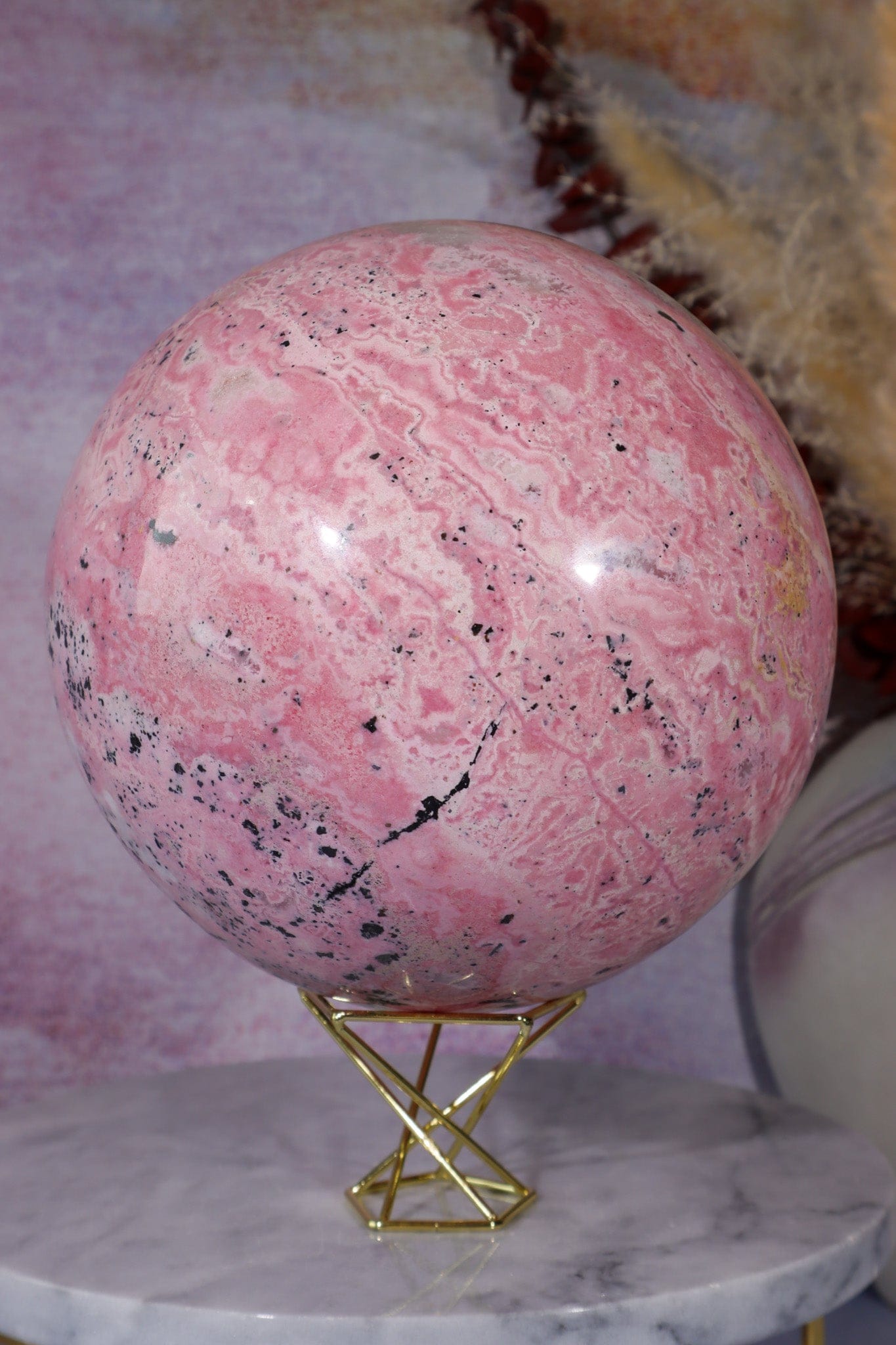 Rhodonite Statement Sphere 5.7KG Spheres Tali & Loz Crystals