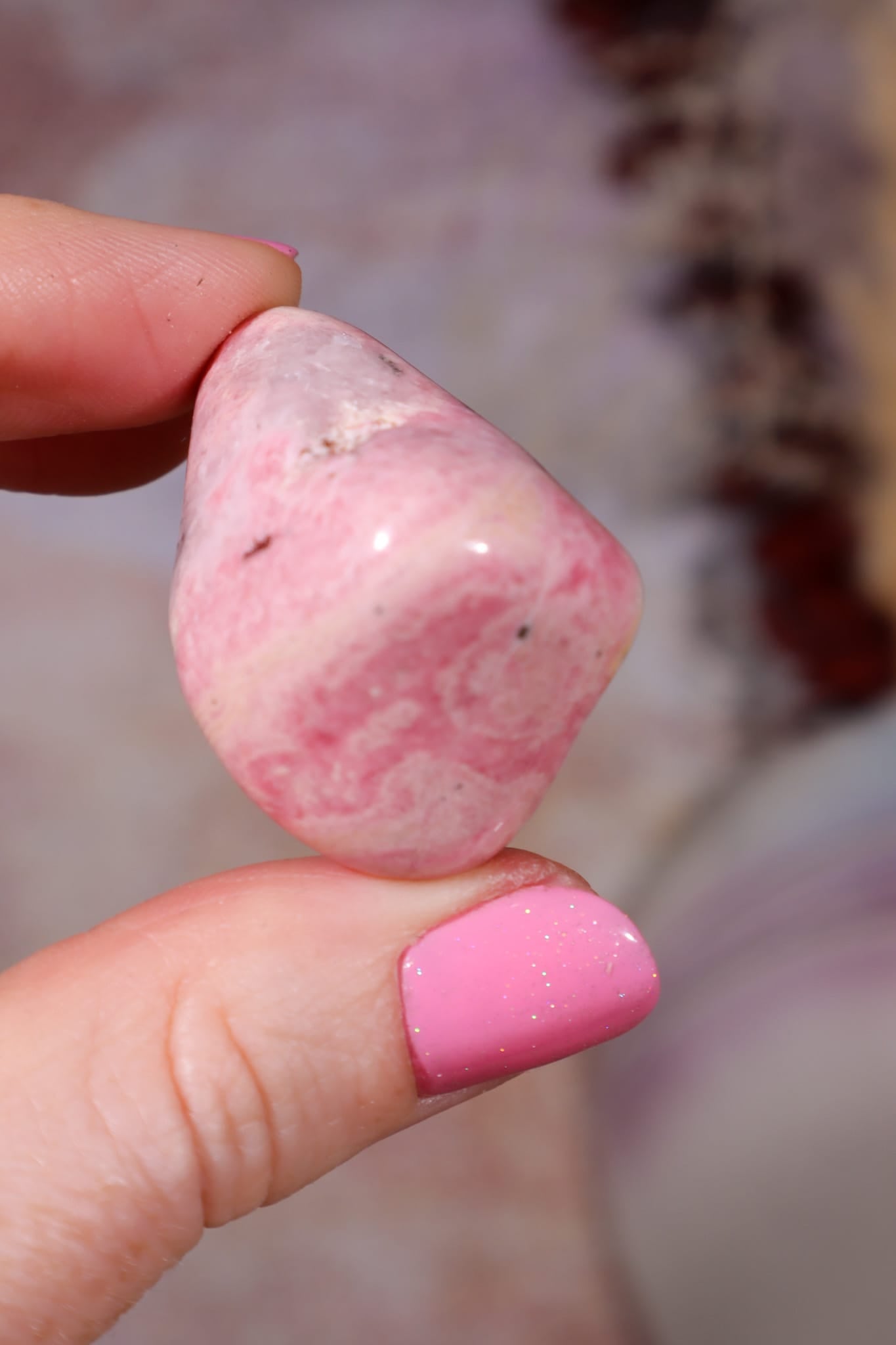 Rhodonite Tumbles | 28-36mm | Madagascar Tumblestones Tali & Loz Crystals