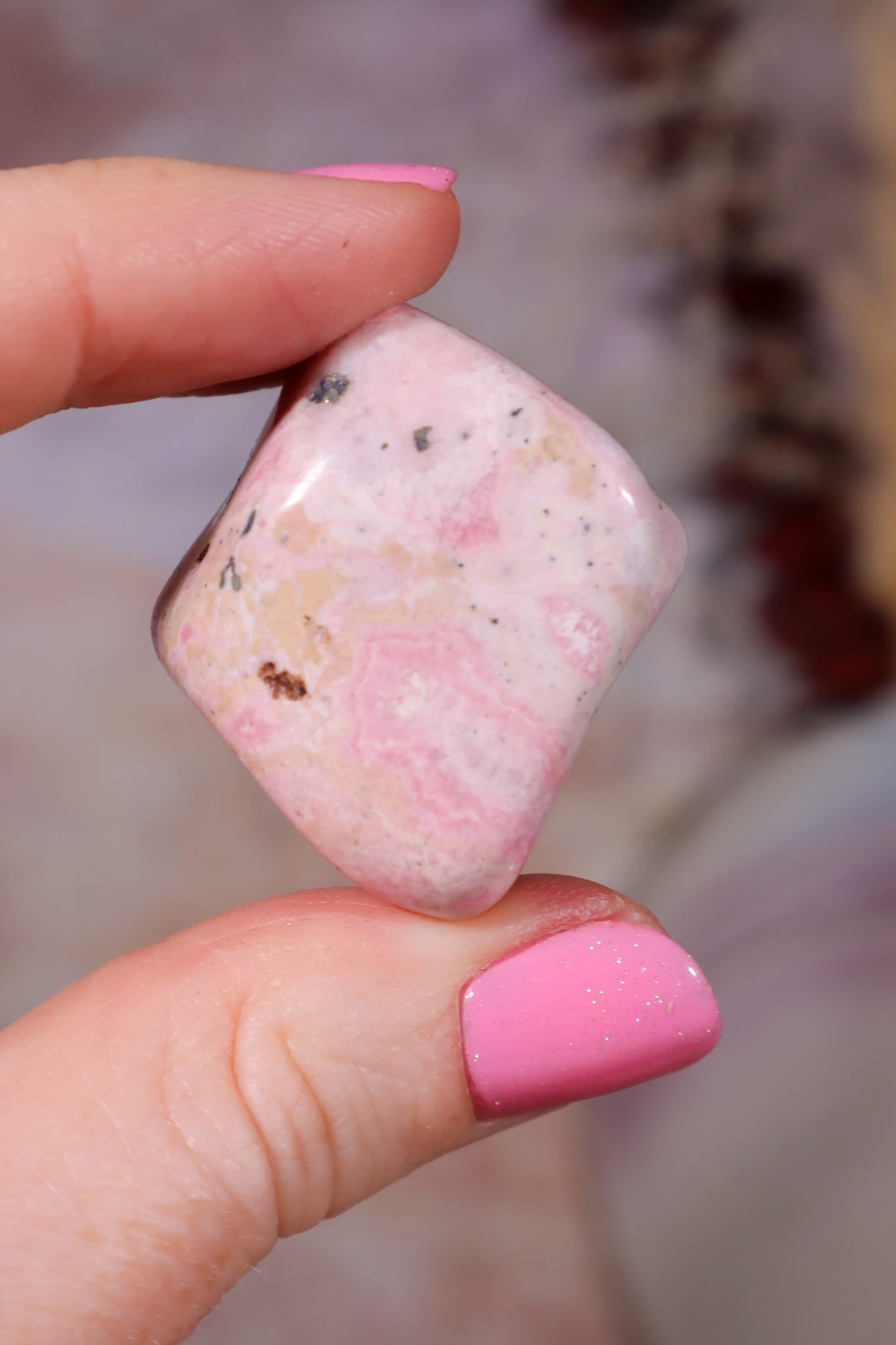 Rhodonite Tumbles | 28-36mm | Madagascar Tumblestones Tali & Loz Crystals