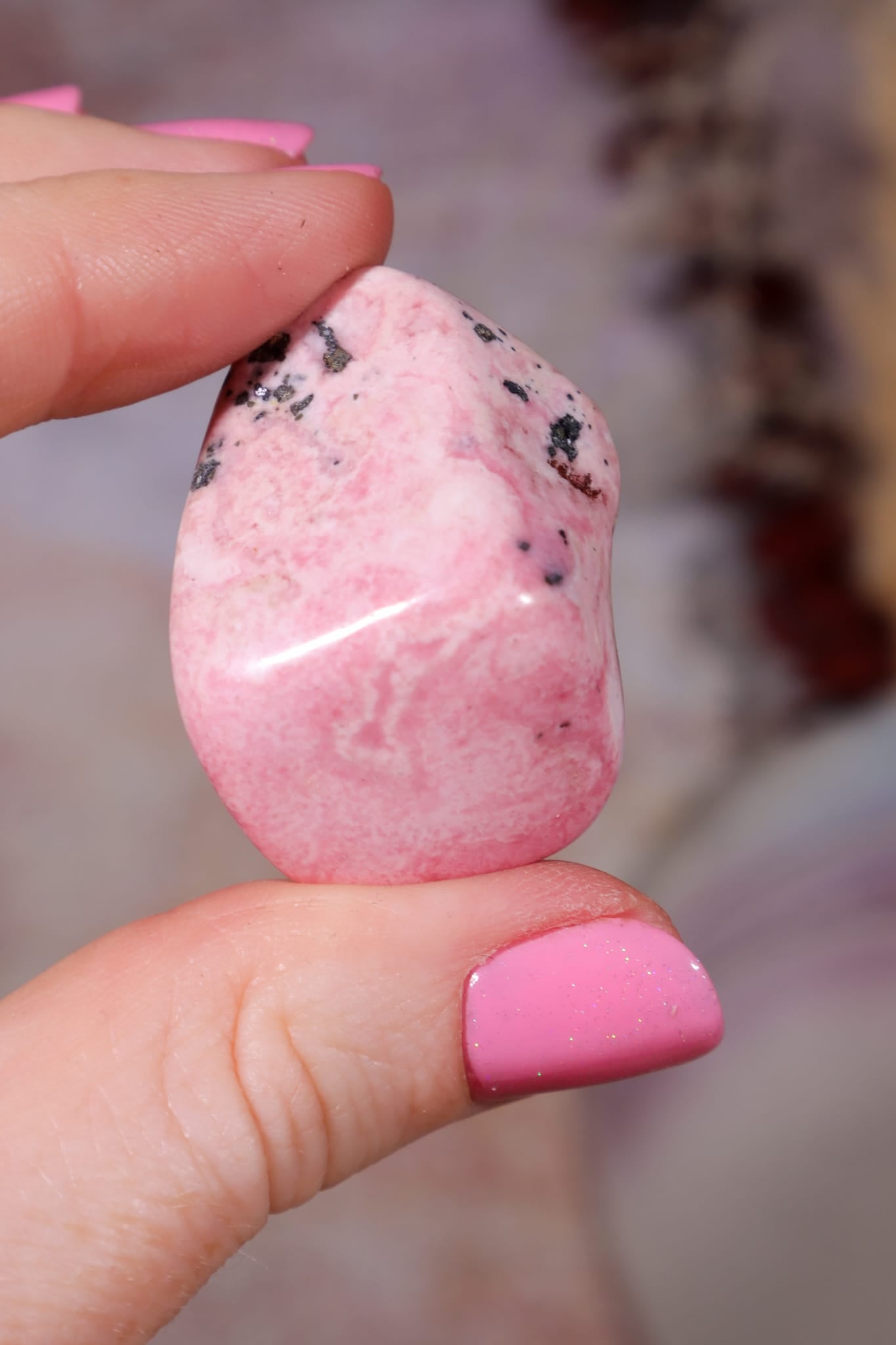 Rhodonite Tumbles | 28-36mm | Madagascar Tumblestones Tali & Loz Crystals