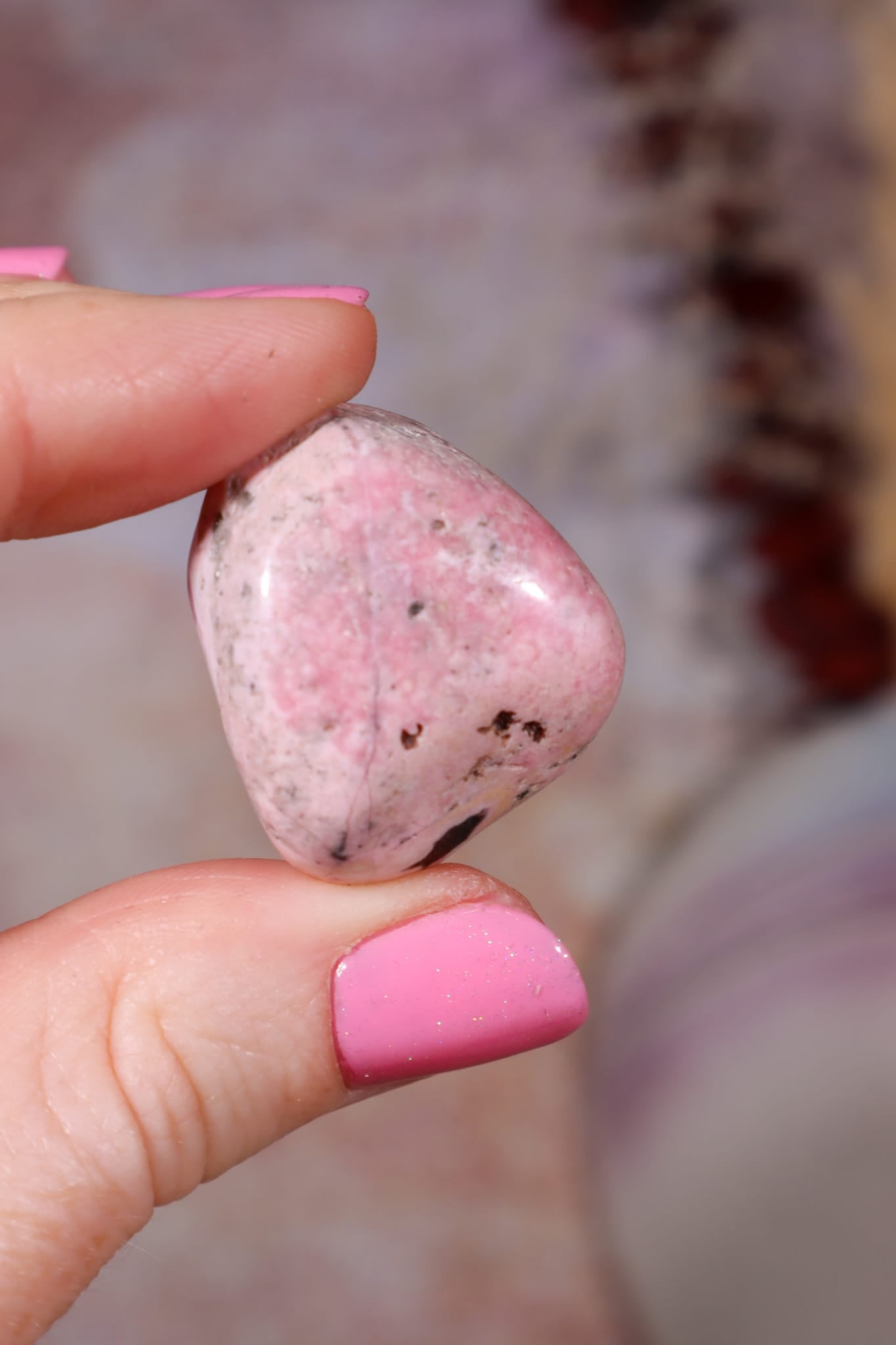 Rhodonite Tumbles | 28-36mm | Madagascar Tumblestones Tali & Loz Crystals