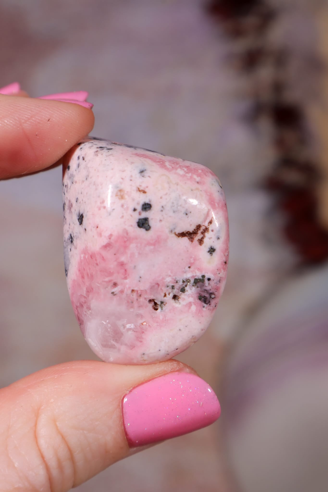 Rhodonite Tumbles | 28-36mm | Madagascar Tumblestones Tali & Loz Crystals