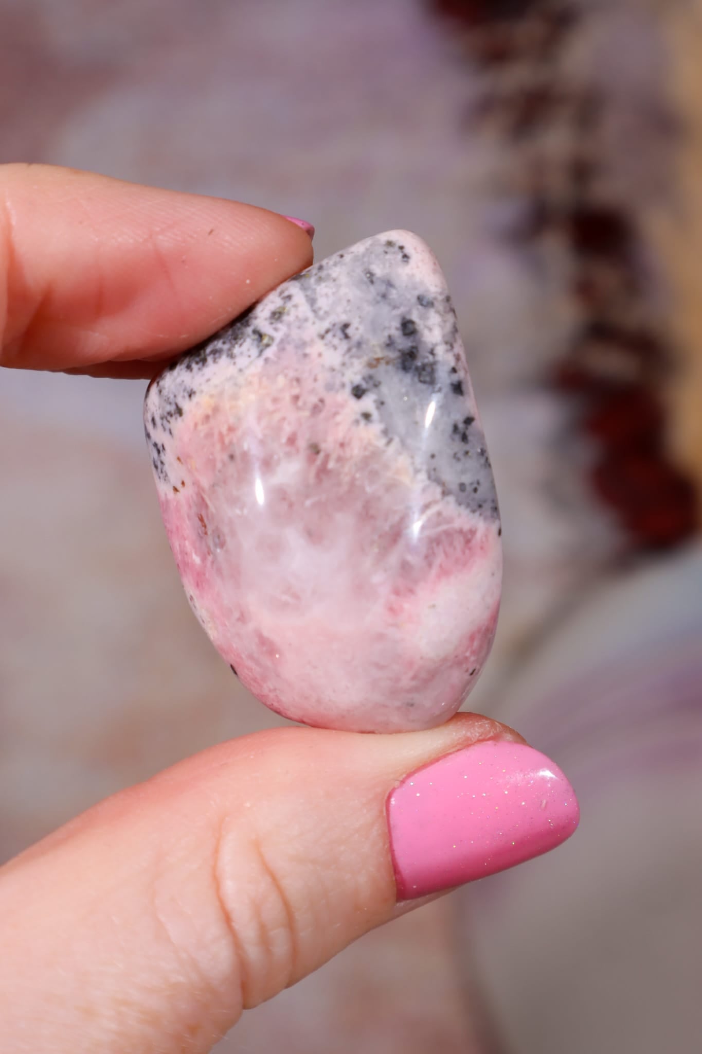 Rhodonite Tumbles | 28-36mm | Madagascar Tumblestones Tali & Loz Crystals