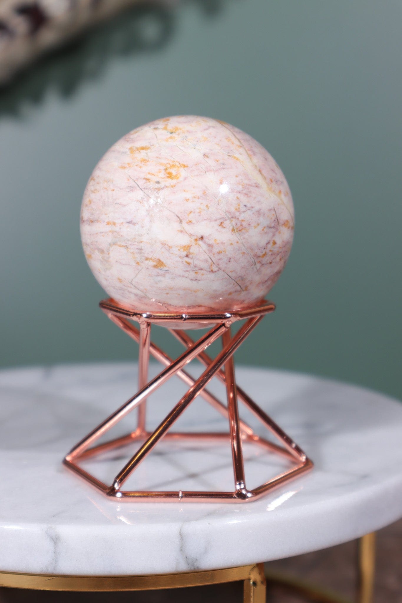 Rose Pink Calcite Sphere 50mm - Tali & Loz Crystals