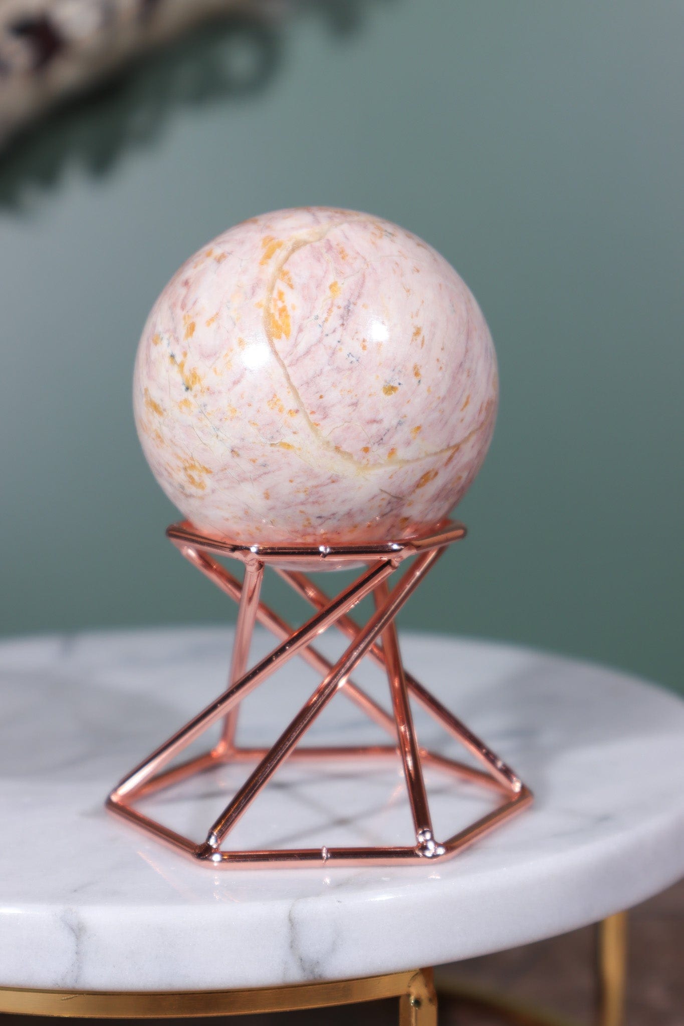 Rose Pink Calcite Sphere 50mm - Tali & Loz Crystals