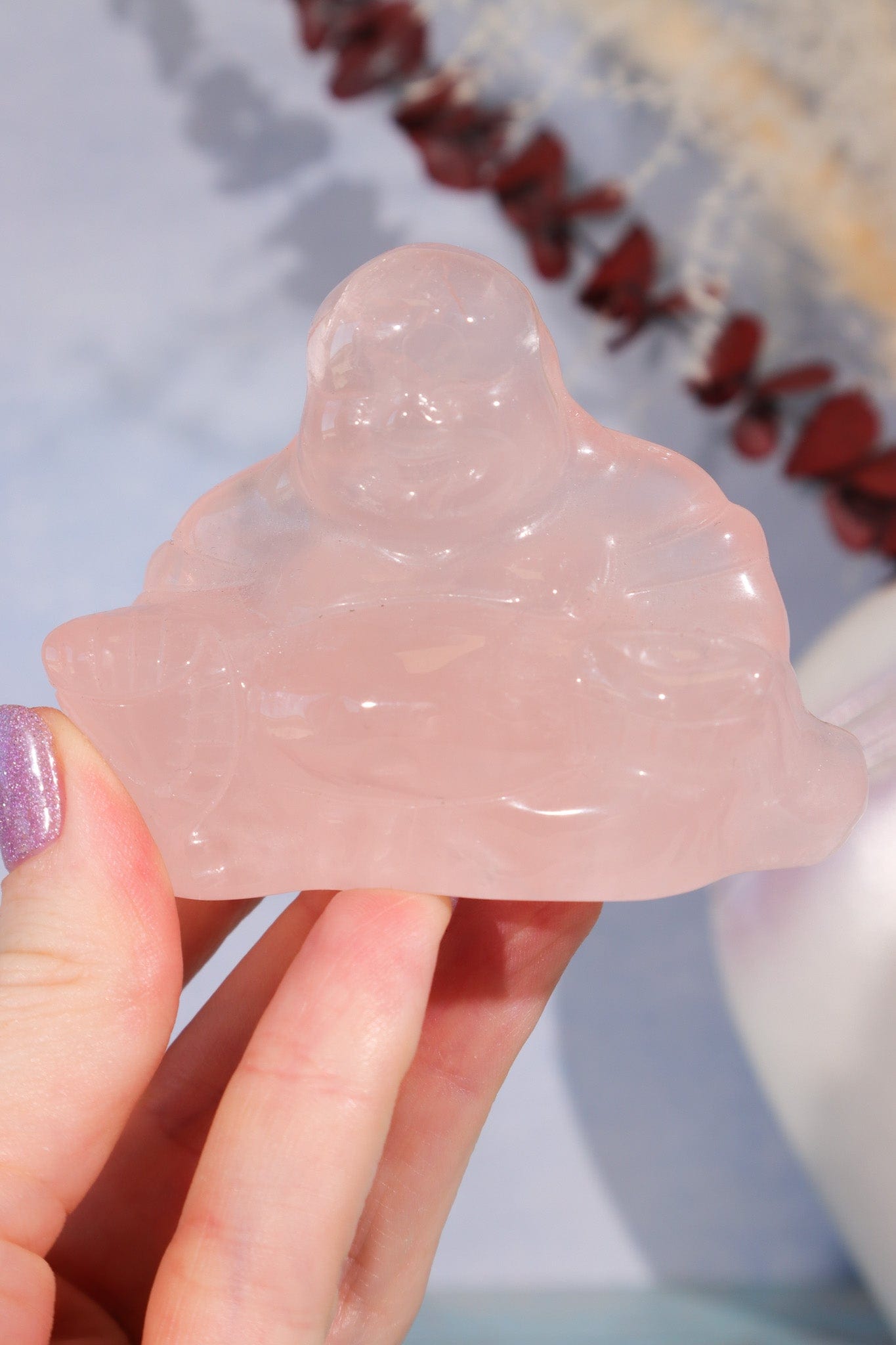 Rose Quartz Buddha Carving, Intuitively Chosen Carving Tali & Loz