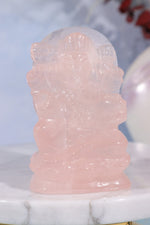 Rose Quartz Ganesh Carving, Sold as Seen Carving Tali & Loz
