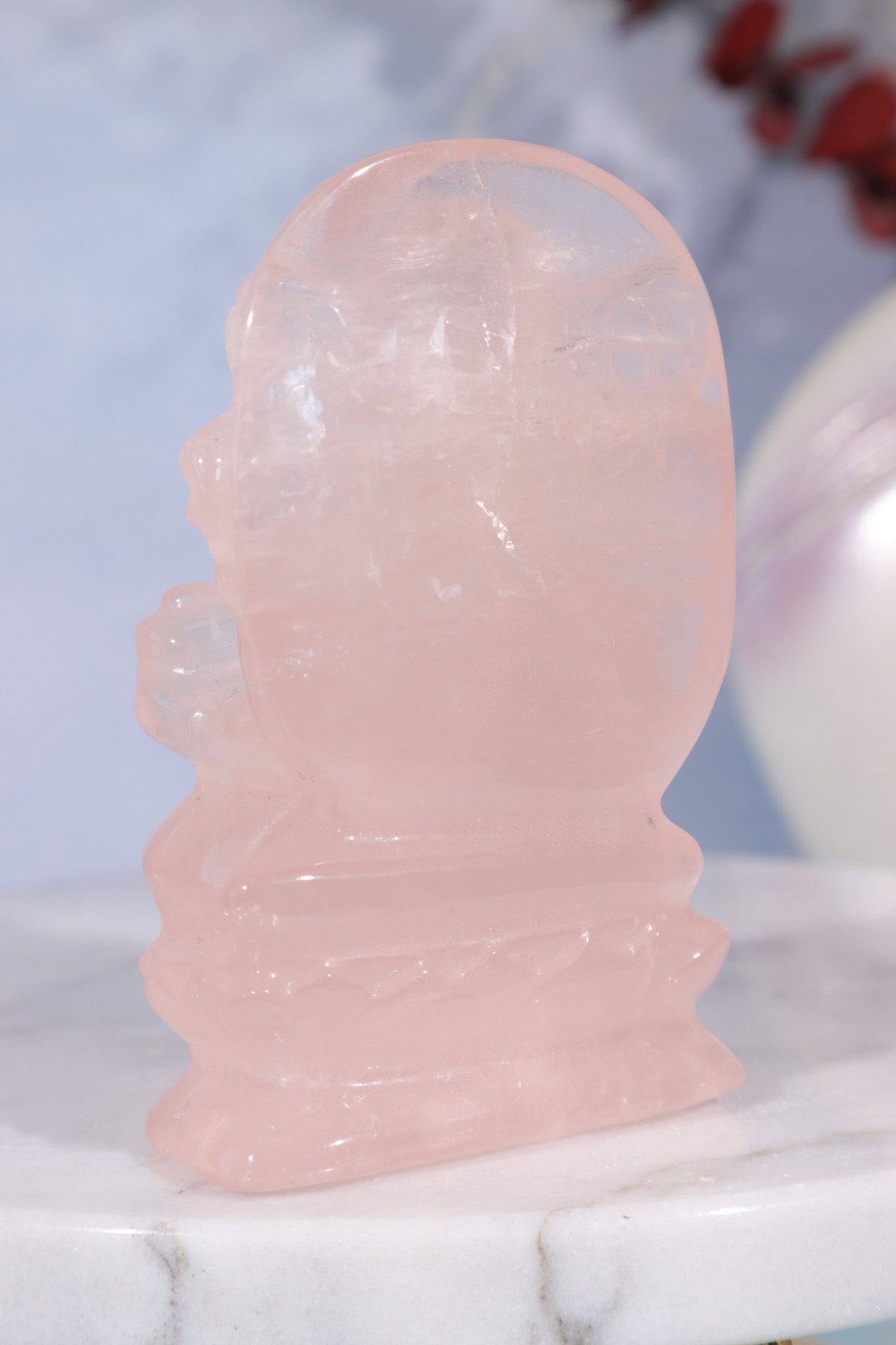 Rose Quartz Ganesh Carving, Sold as Seen Carving Tali & Loz