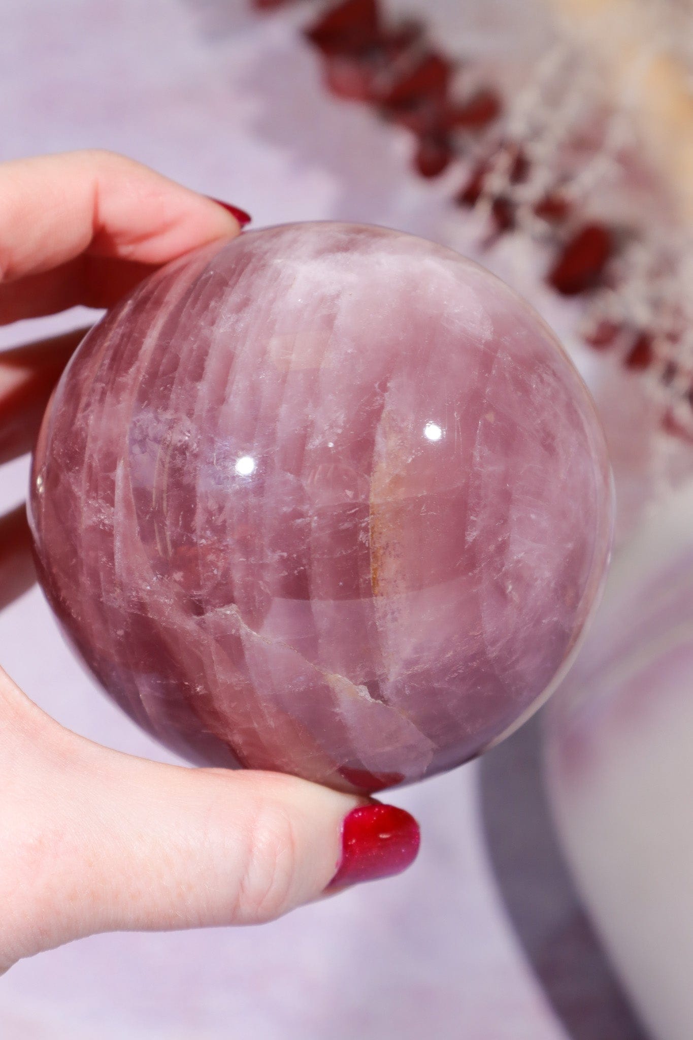 Rose Quartz Sphere 680g, 8cm Spheres Tali & Loz