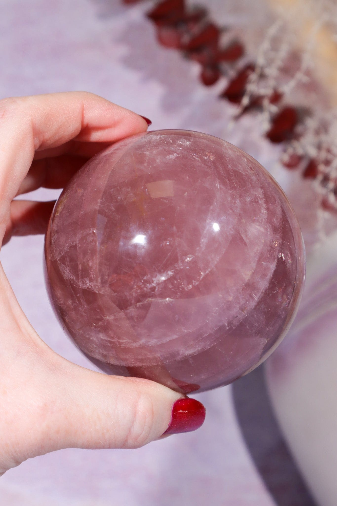 Rose Quartz Sphere 680g, 8cm Spheres Tali & Loz