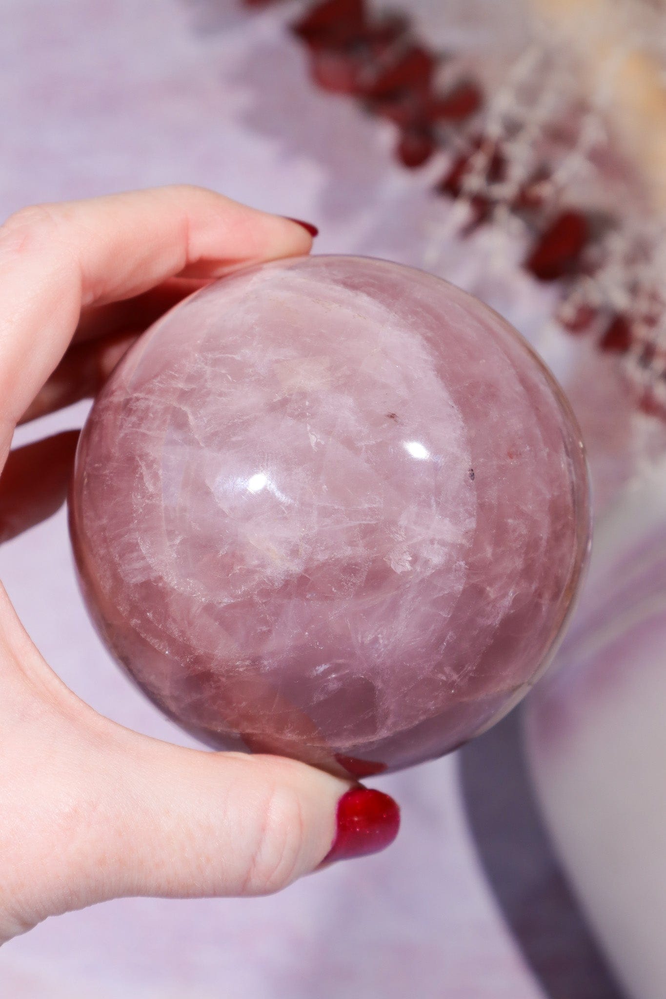 Rose Quartz Sphere 680g, 8cm Spheres Tali & Loz