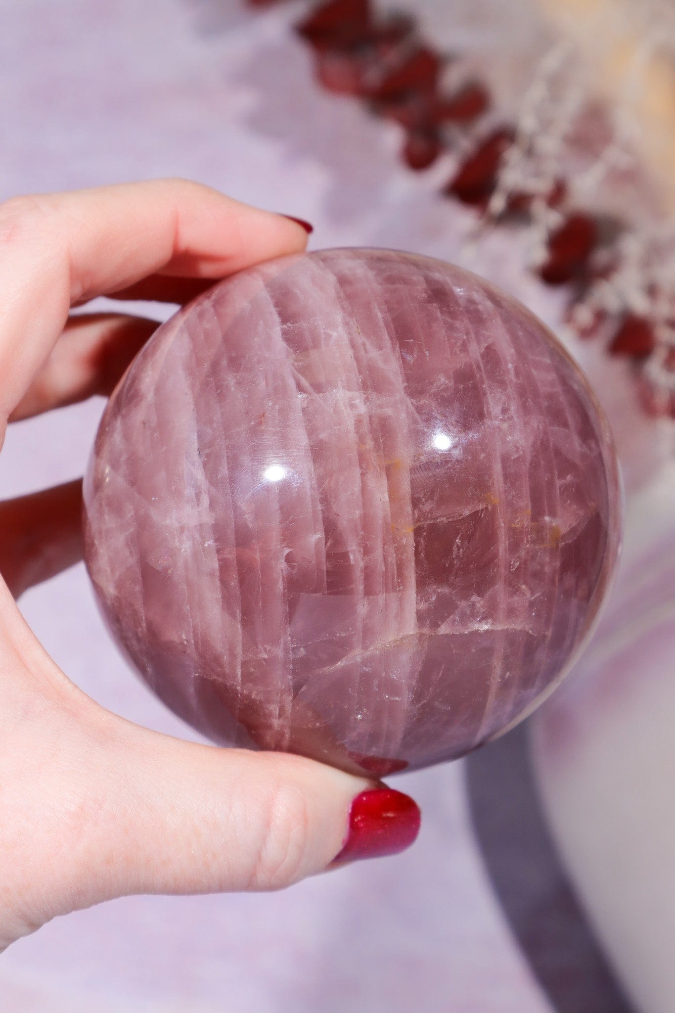 Rose Quartz Sphere 680g, 8cm Spheres Tali & Loz