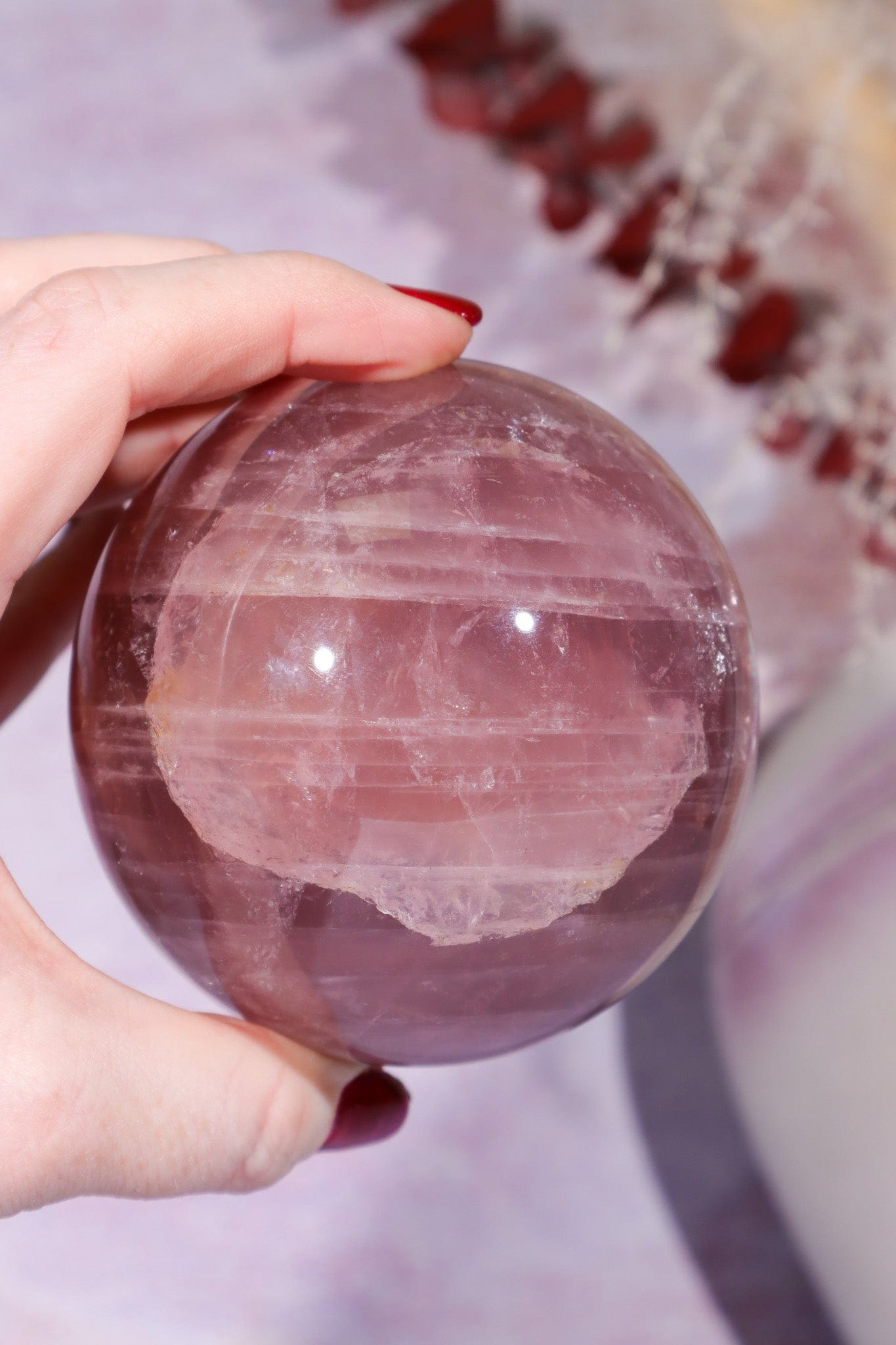 Rose Quartz Sphere 680g, 8cm Spheres Tali & Loz