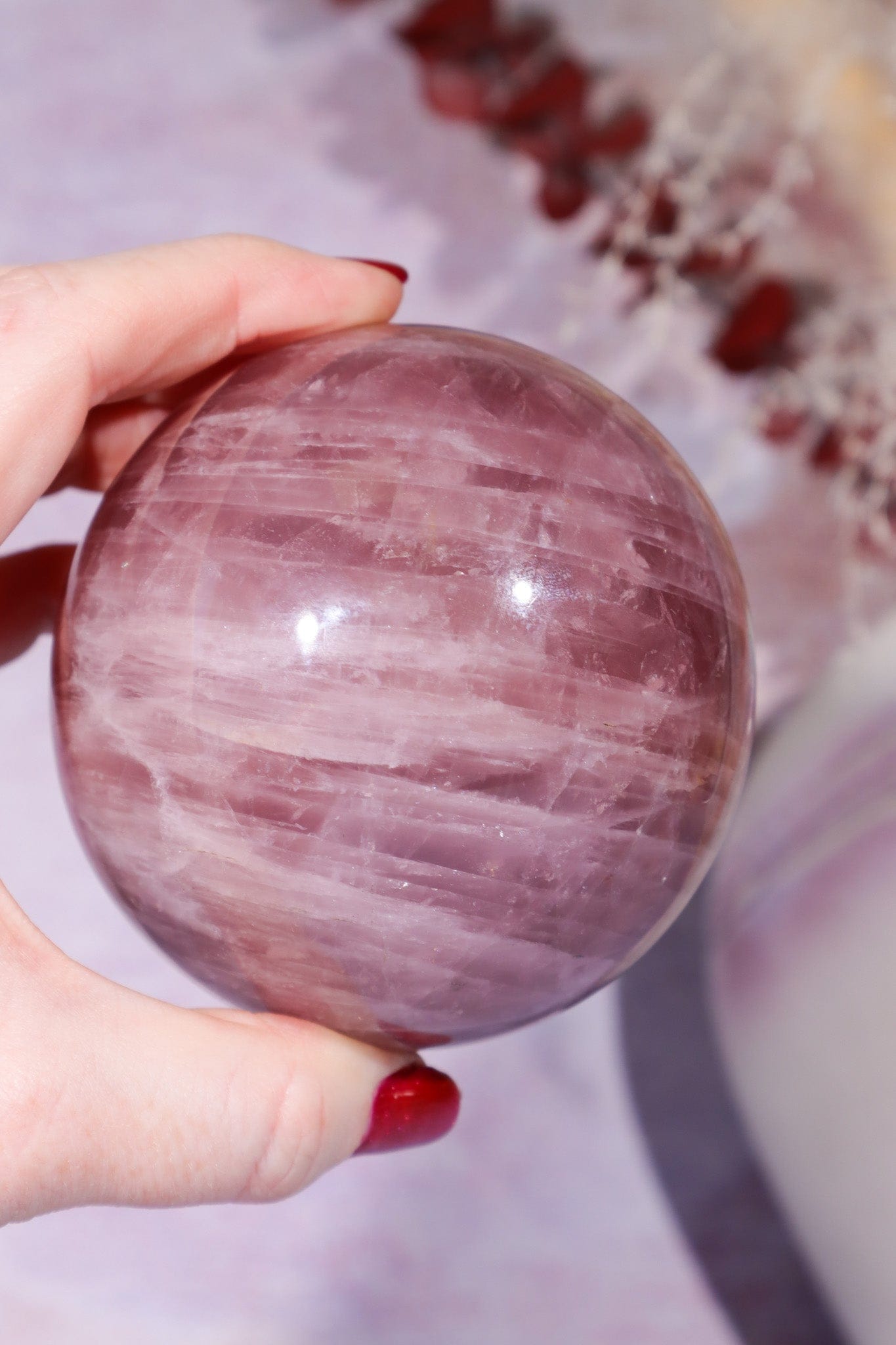 Rose Quartz Sphere 680g, 8cm Spheres Tali & Loz
