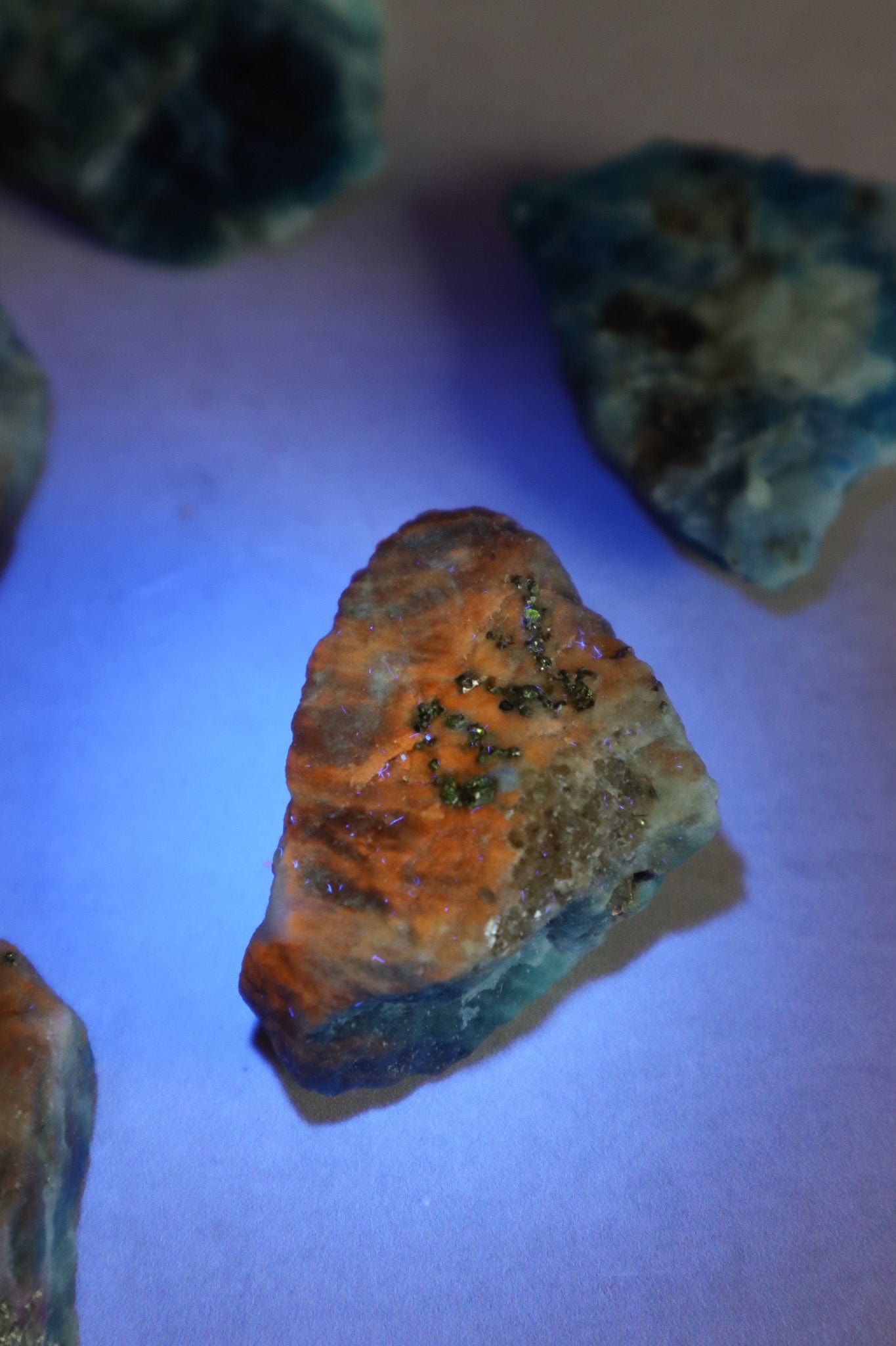Rough Blue Hackmanite with Pyrite Rough Crystals Tali & Loz Crystals
