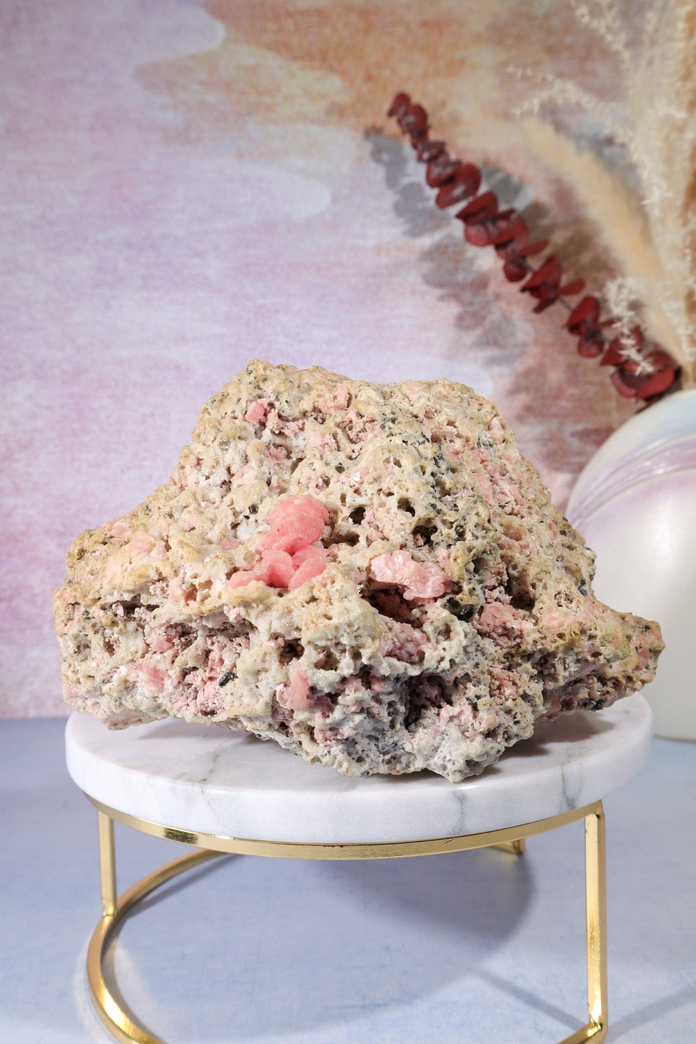 Rough Rhodochrosite Mineral 1.3kg, Colorado Minerals Tali & Loz Crystals