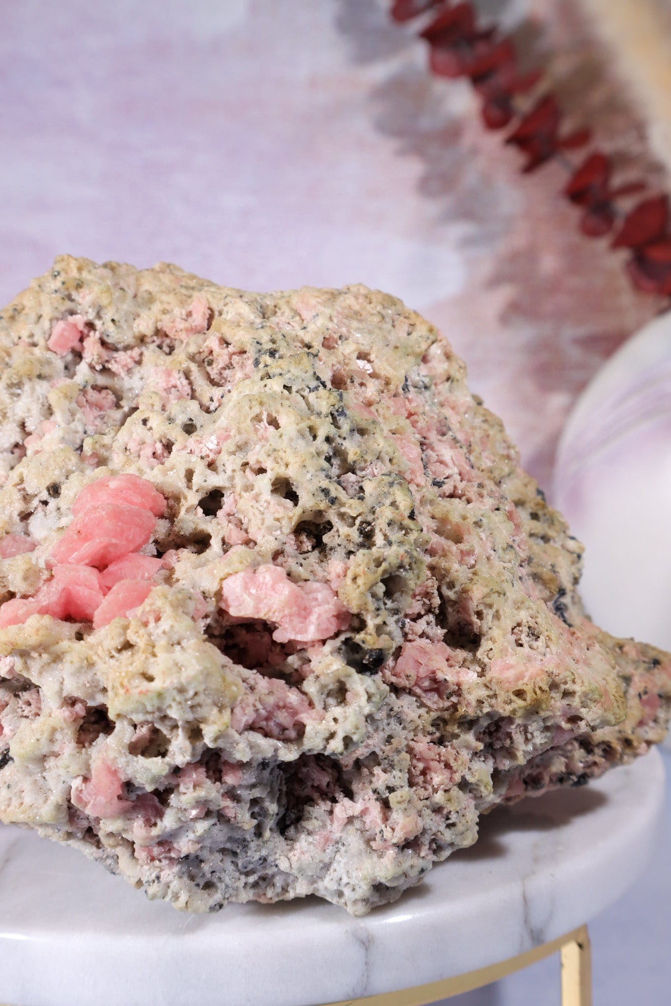 Rough Rhodochrosite Mineral 1.3kg, Colorado Minerals Tali & Loz Crystals