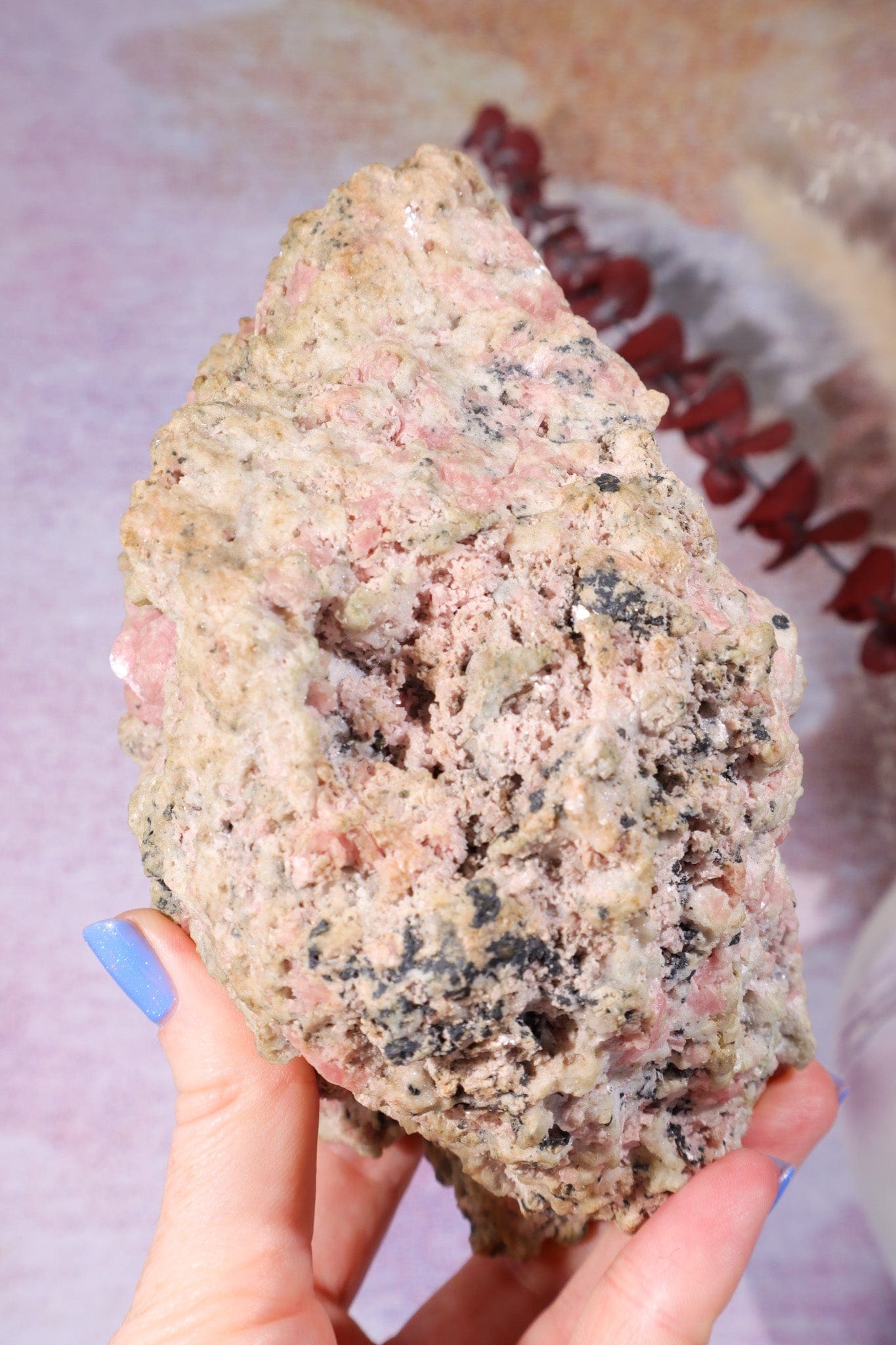 Rough Rhodochrosite Mineral 1.3kg, Colorado Minerals Tali & Loz Crystals