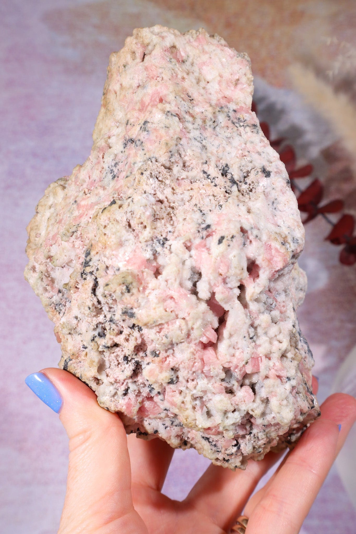 Rough Rhodochrosite Mineral 1.3kg, Colorado Minerals Tali & Loz Crystals