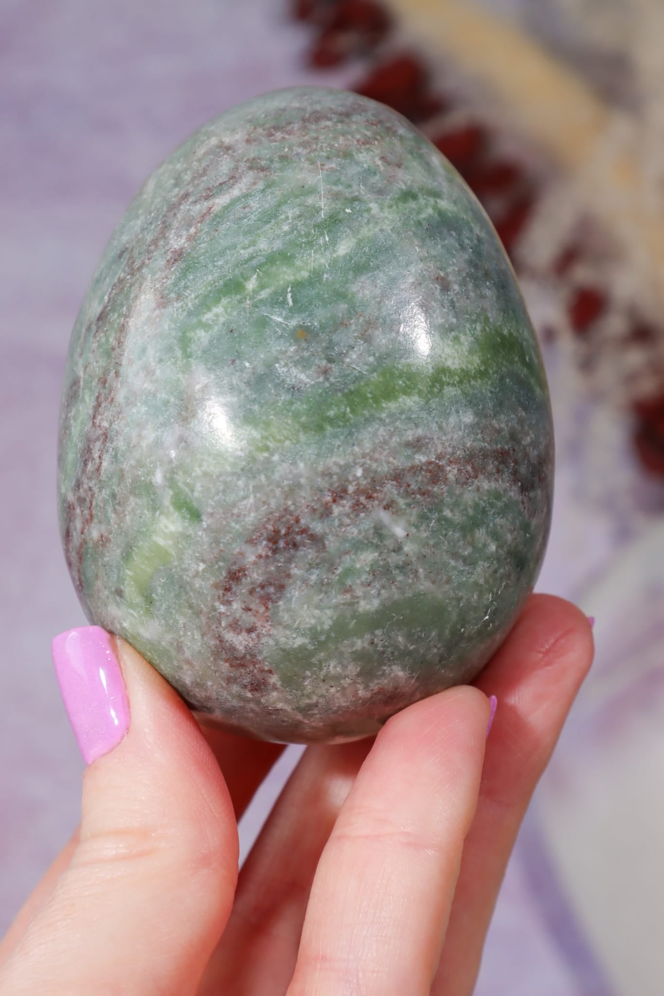 Ruby in Serpentine Egg | 75 × 57mm Egg Tali and Loz