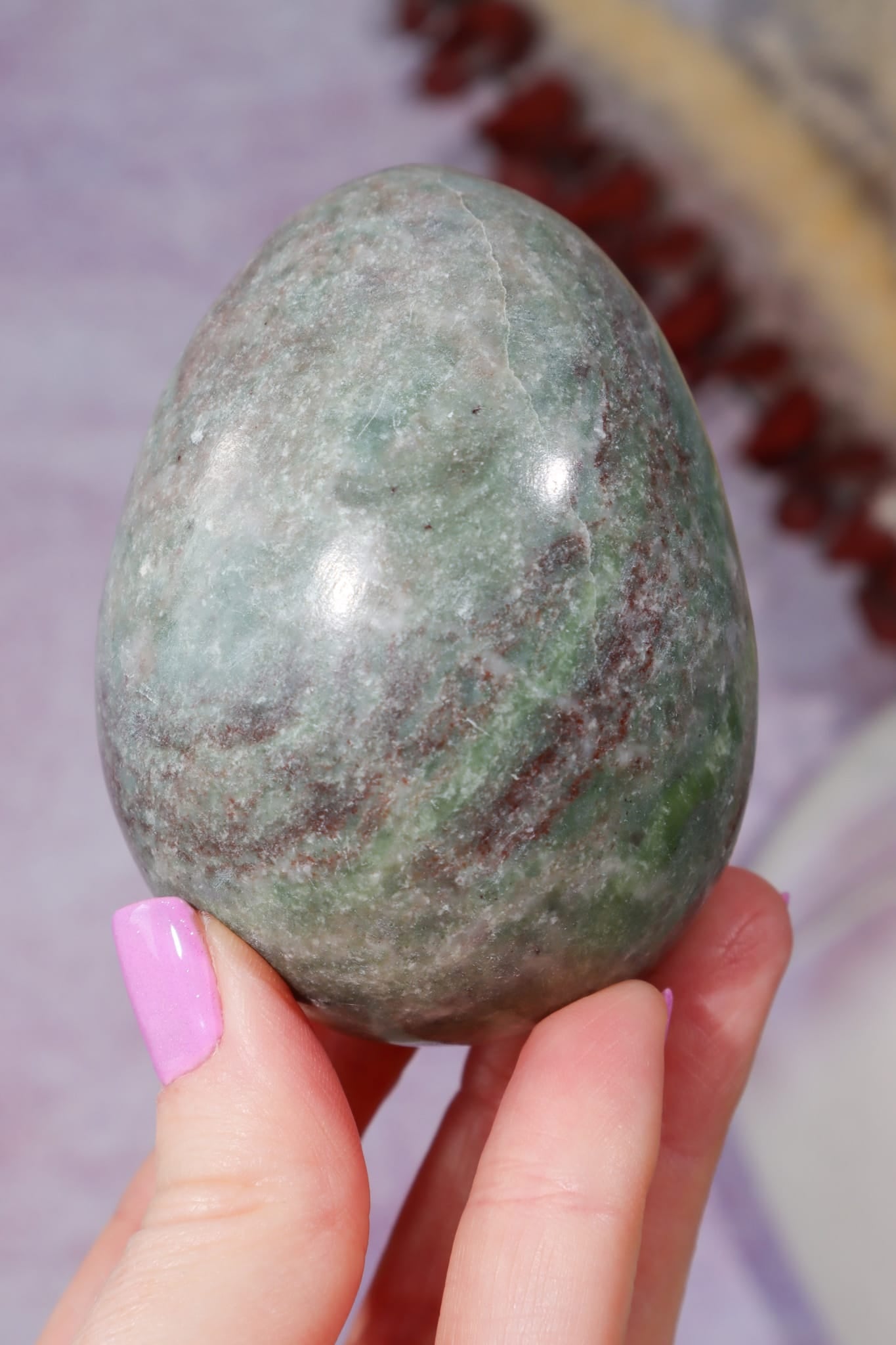 Ruby in Serpentine Egg | 75 × 57mm Egg Tali and Loz
