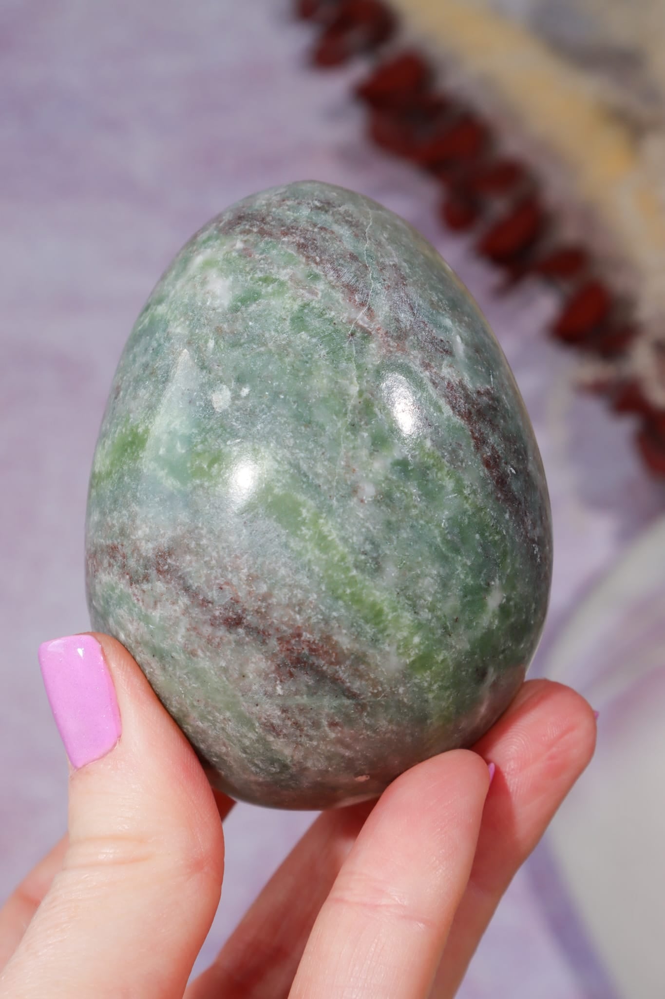 Ruby in Serpentine Egg | 75 × 57mm Egg Tali and Loz