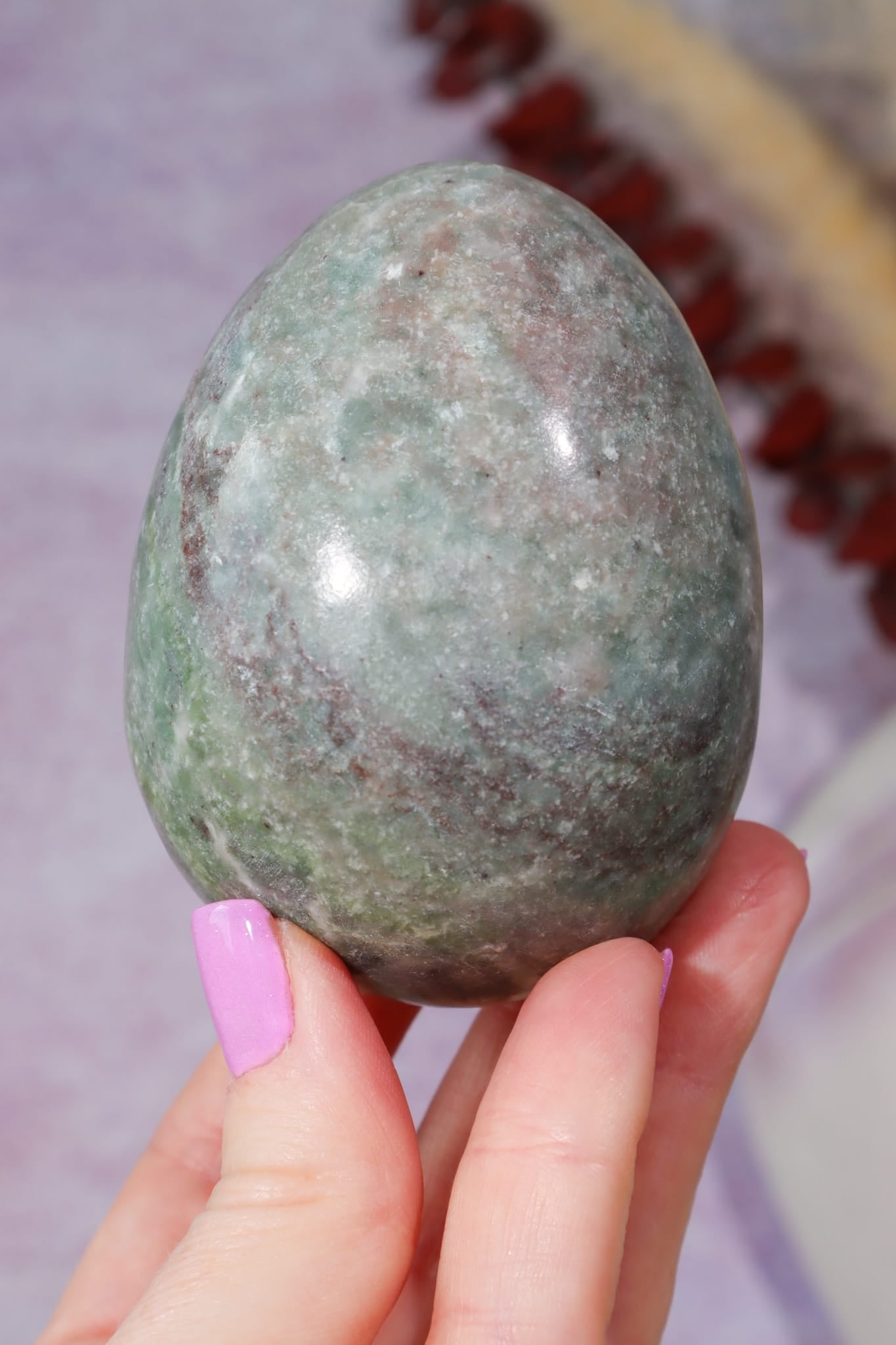 Ruby in Serpentine Egg | 75 × 57mm Egg Tali and Loz