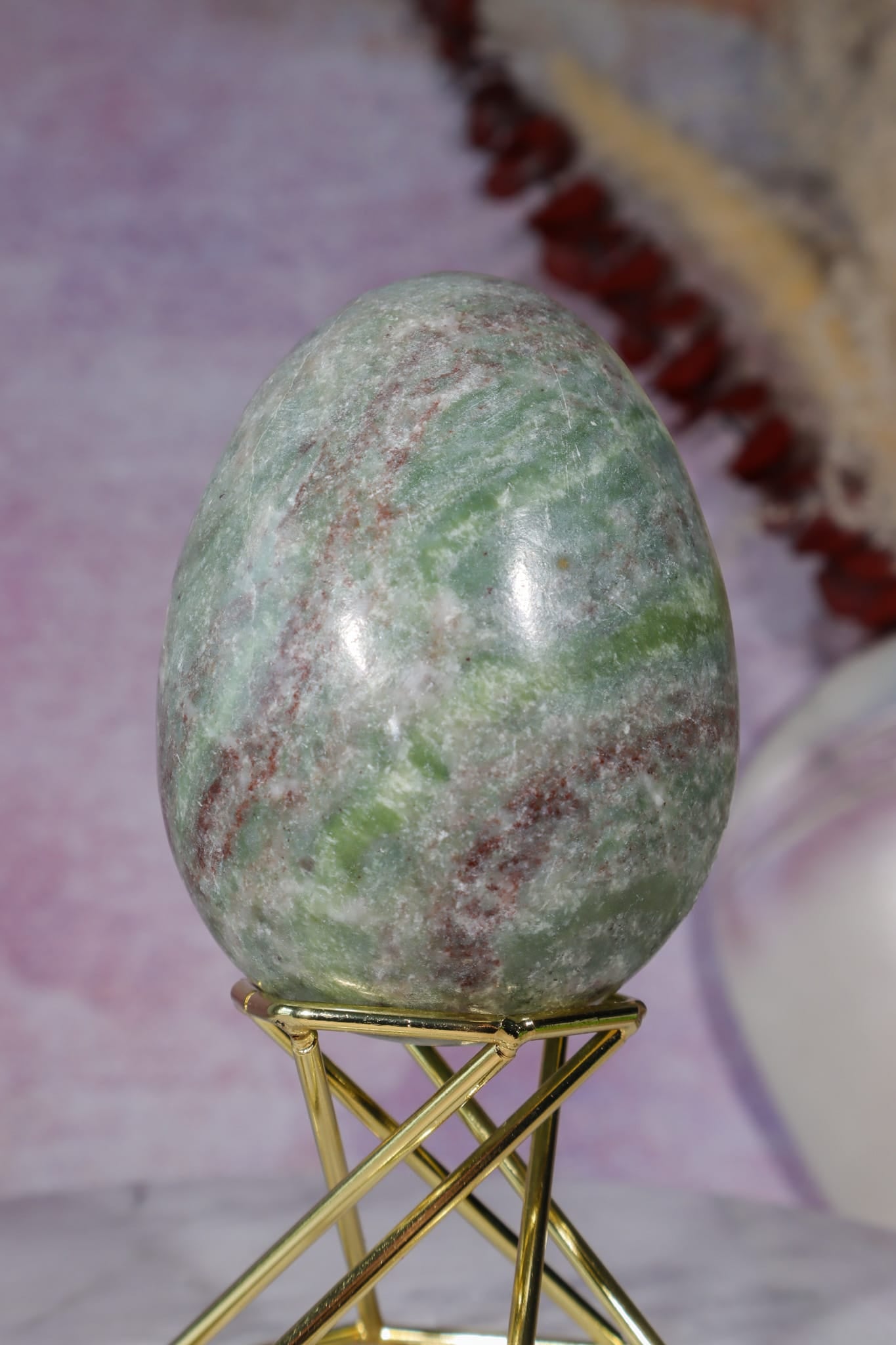 Ruby in Serpentine Egg | 75 × 57mm Egg Tali and Loz