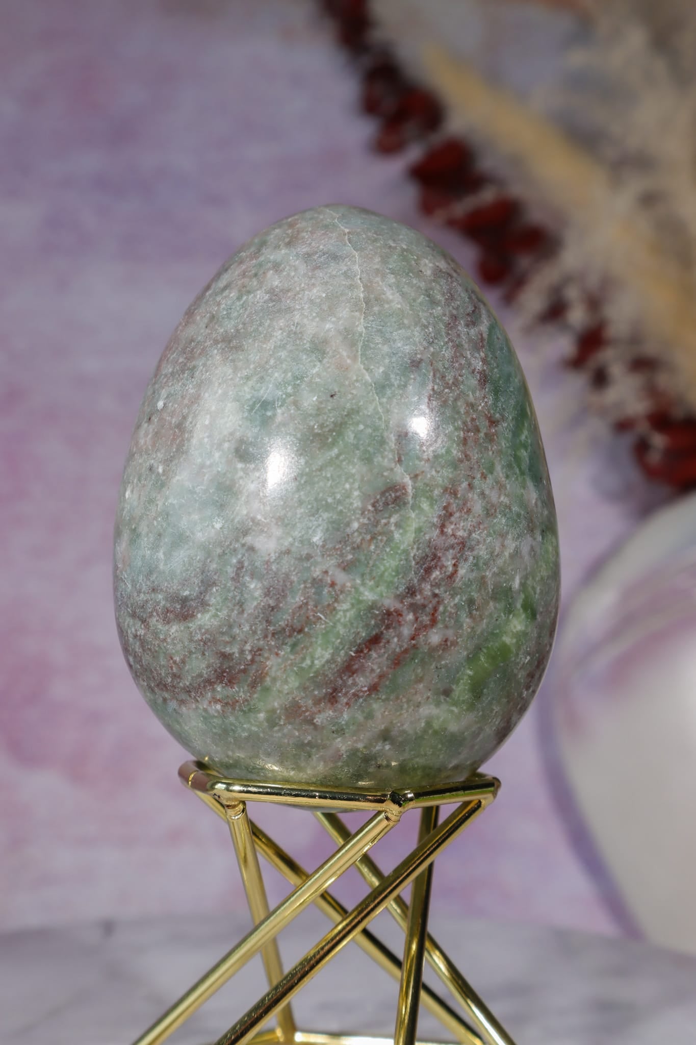 Ruby in Serpentine Egg | 75 × 57mm Egg Tali and Loz