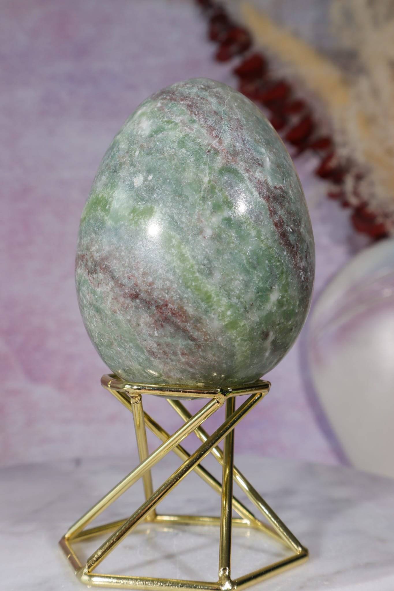 Ruby in Serpentine Egg | 75 × 57mm Egg Tali and Loz