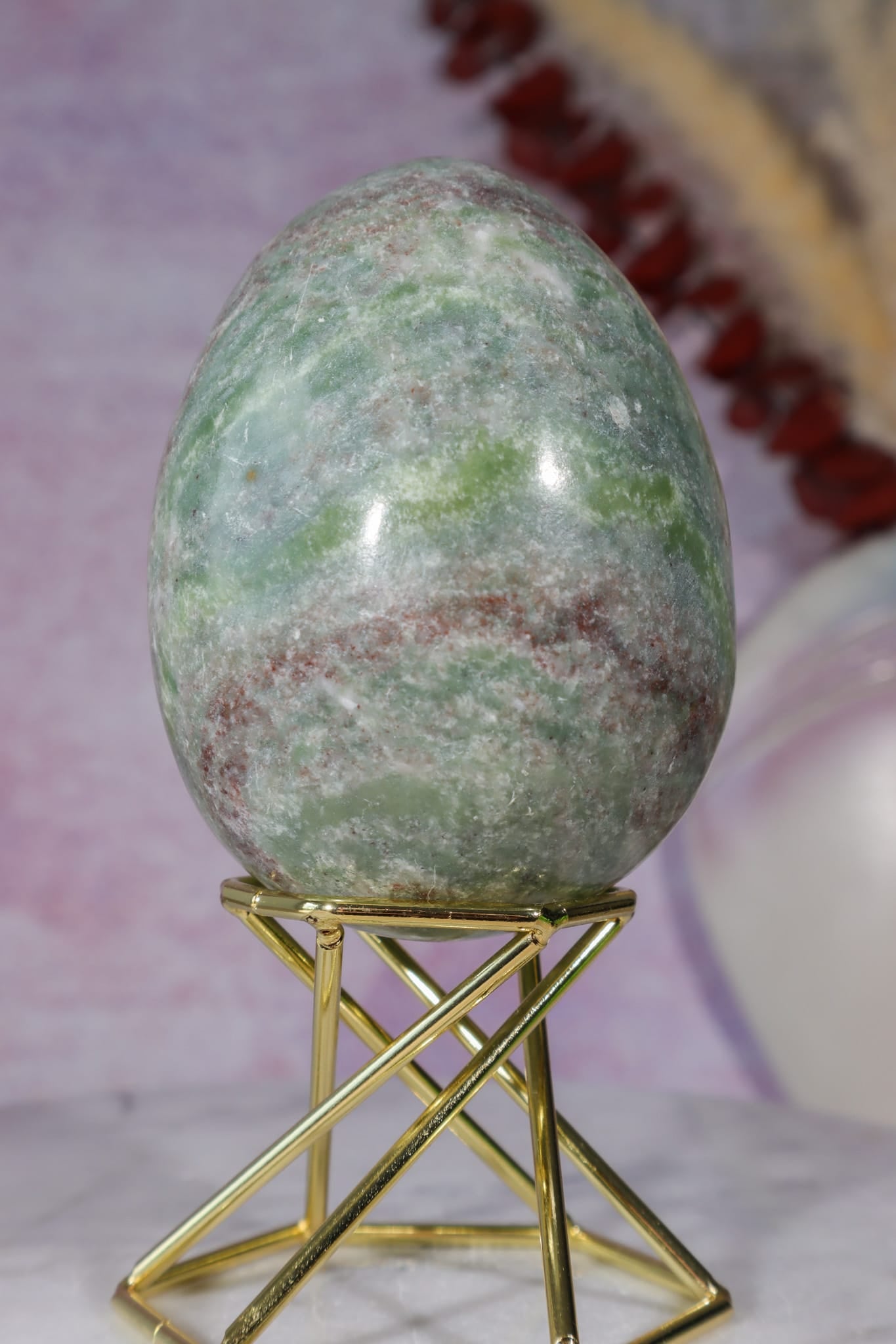 Ruby in Serpentine Egg | 75 × 57mm Egg Tali and Loz