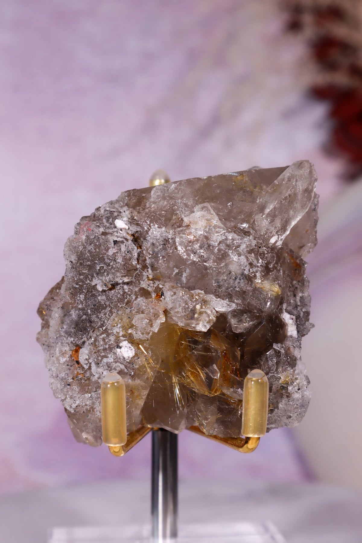 Rutilated Smoky Quartz with Hematite | 6.5–7 cm | Brazil Crystal A = 107.18g Tali & Loz Crystals