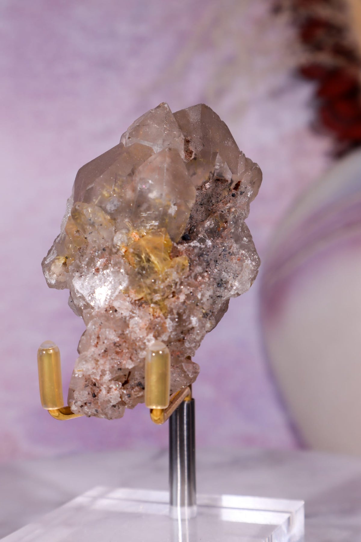 Rutilated Smoky Quartz with Hematite | 6.5–7 cm | Brazil Crystal Tali & Loz Crystals