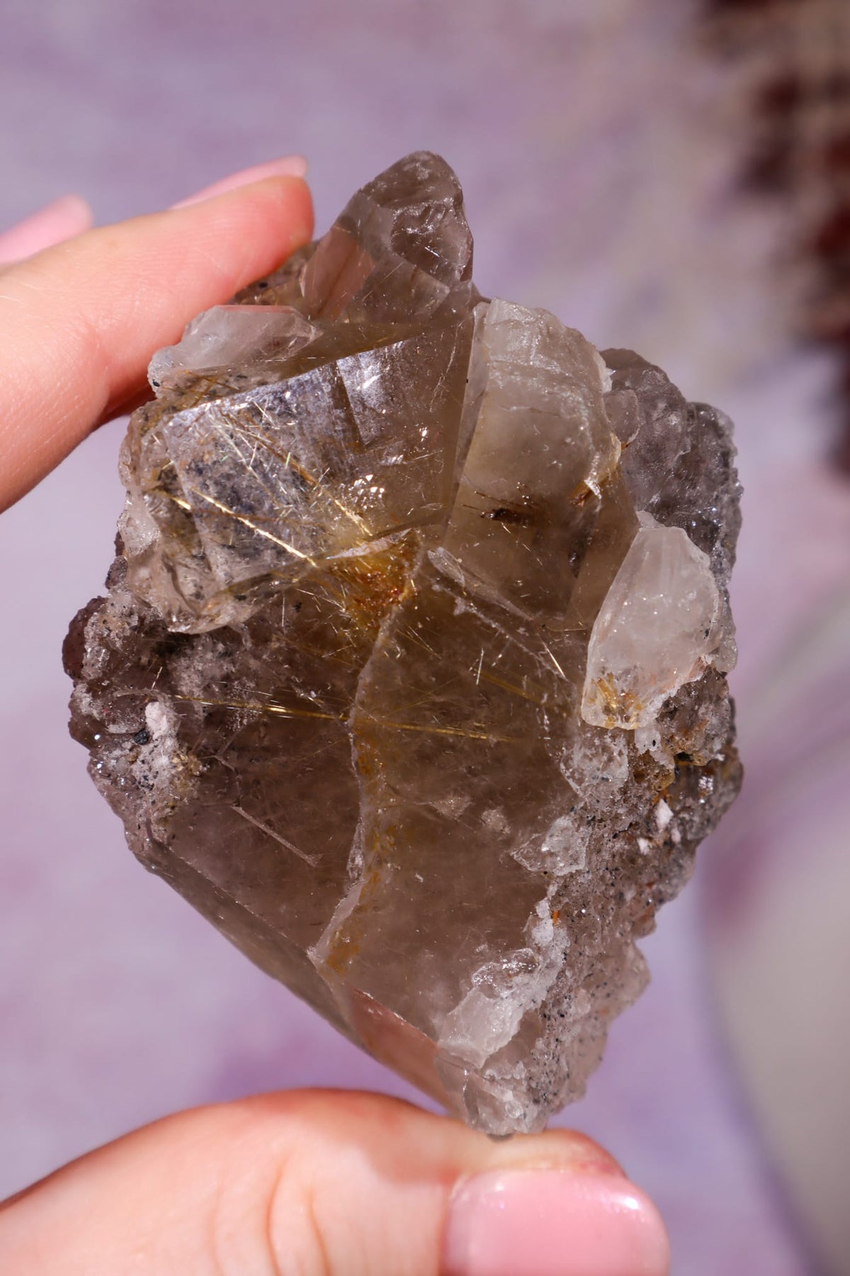 Rutilated Smoky Quartz with Hematite | 6.5–7 cm | Brazil Crystal Tali & Loz Crystals