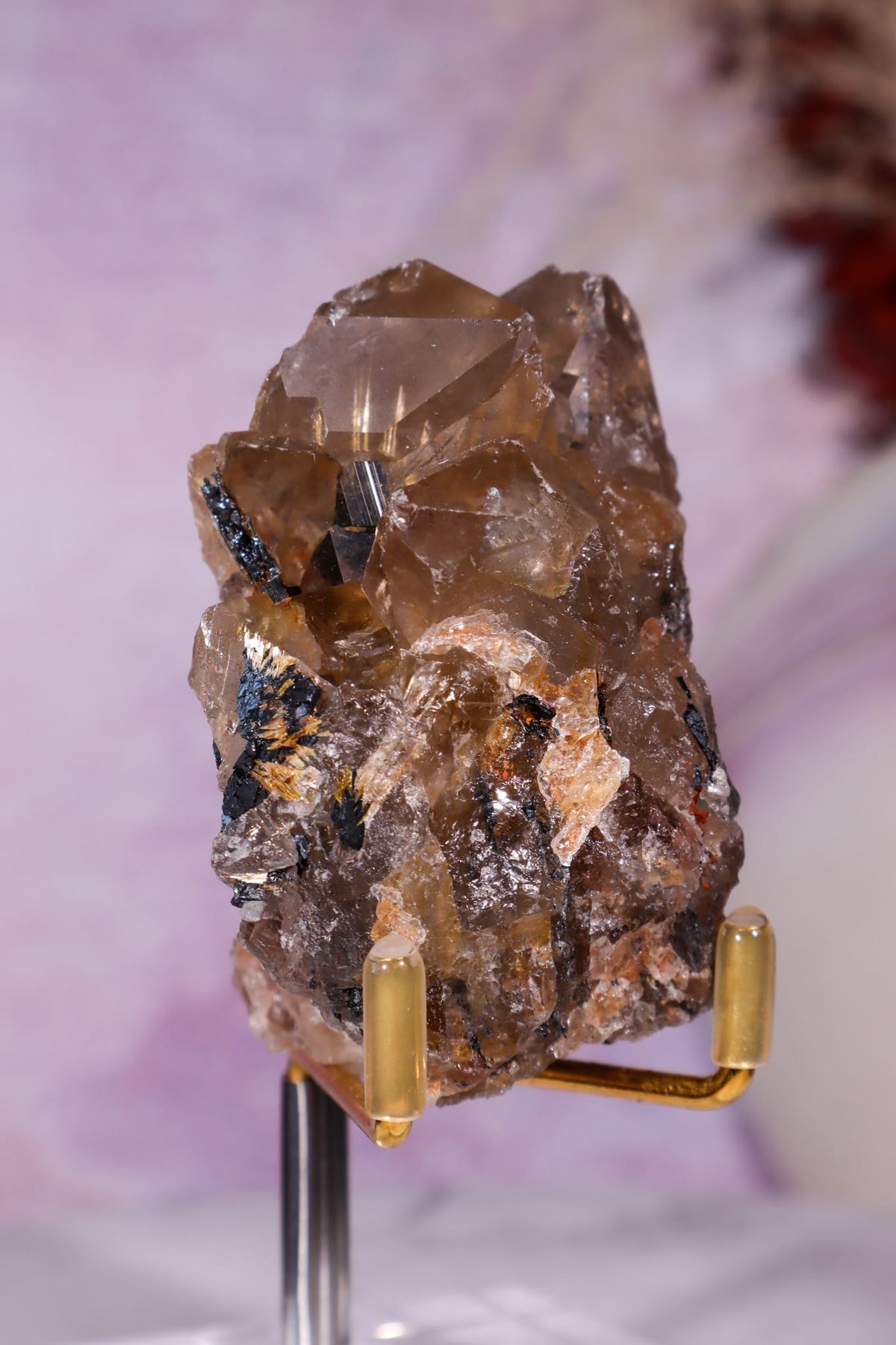 Rutilated Smoky Quartz with Hematite Cluster | 6cm | Brazil Crystal Cluster Tali & Loz Crystals