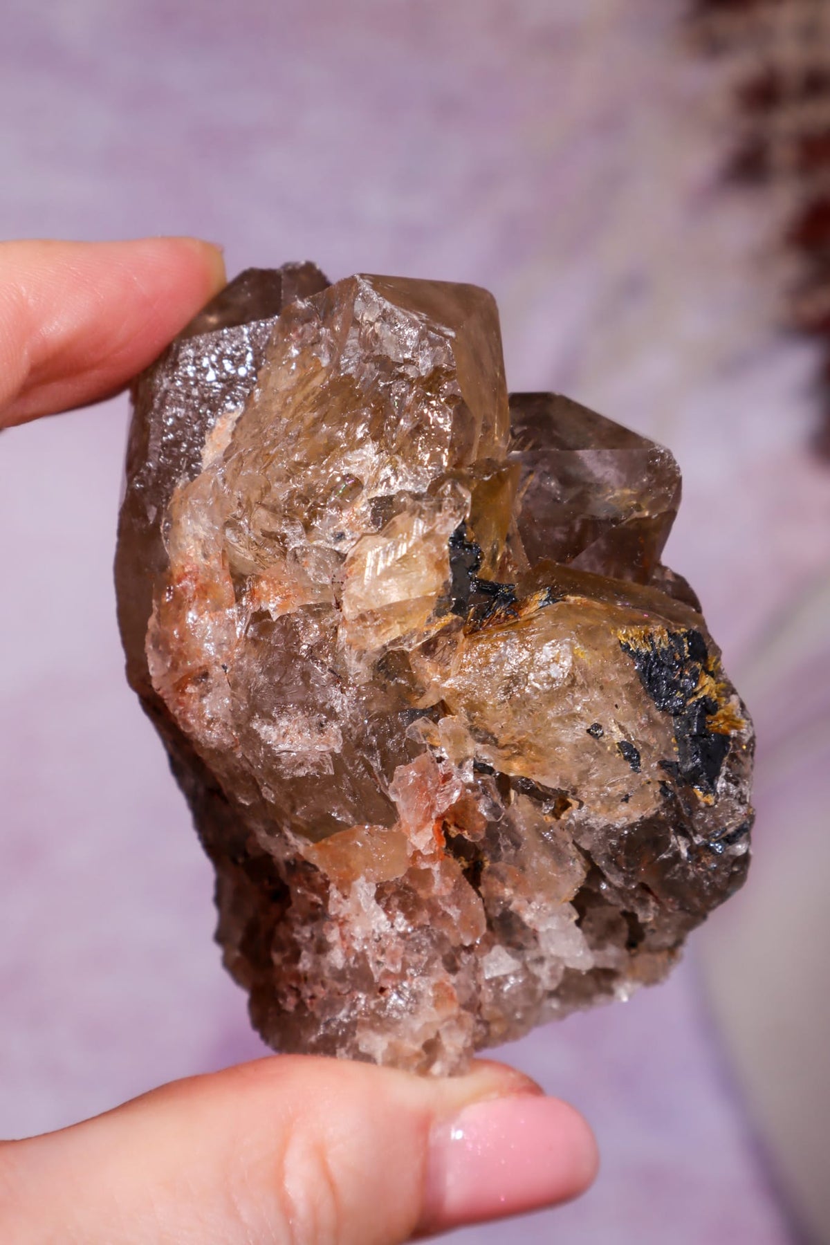 Rutilated Smoky Quartz with Hematite Cluster | 6cm | Brazil Crystal Cluster Tali & Loz Crystals