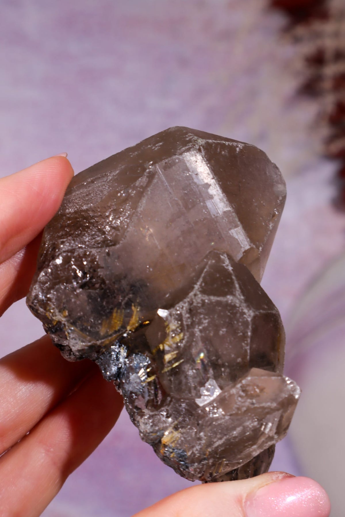 Rutilated Smoky Quartz with Hematite Cluster | 7cm | Brazil Crystal Cluster Tali & Loz Crystals