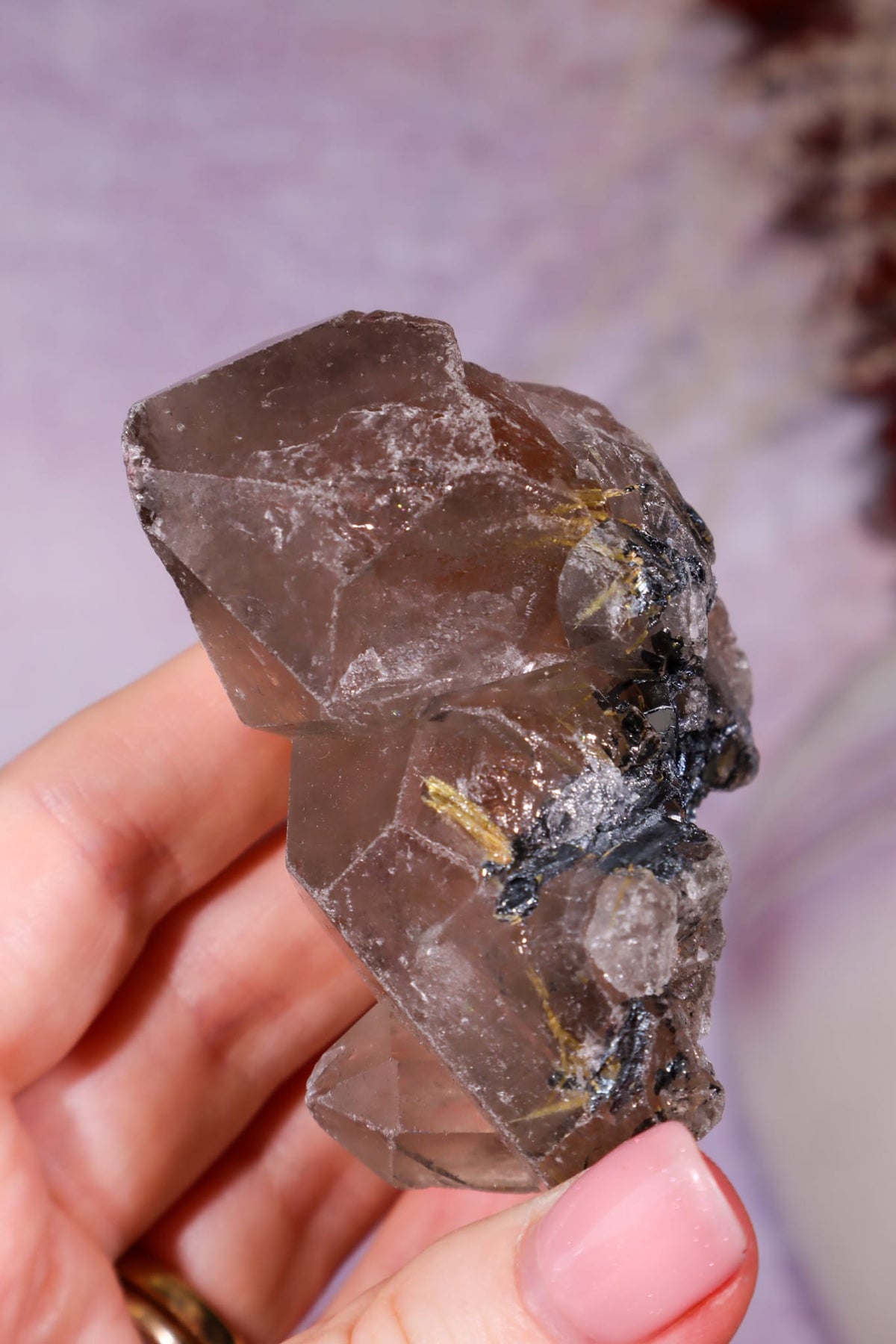 Rutilated Smoky Quartz with Hematite Cluster | 7cm | Brazil Crystal Cluster Tali & Loz Crystals
