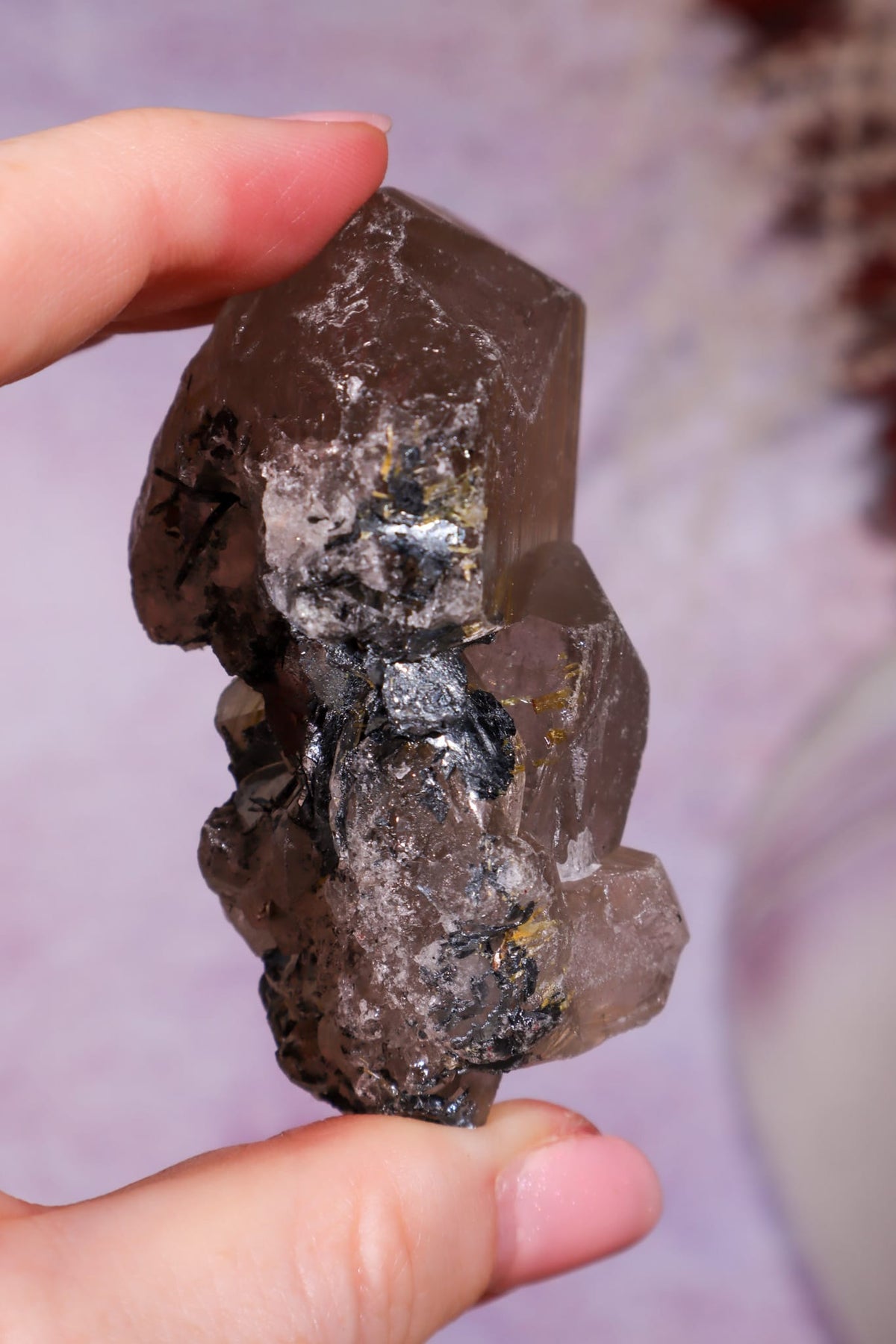 Rutilated Smoky Quartz with Hematite Cluster | 7cm | Brazil Crystal Cluster Tali & Loz Crystals