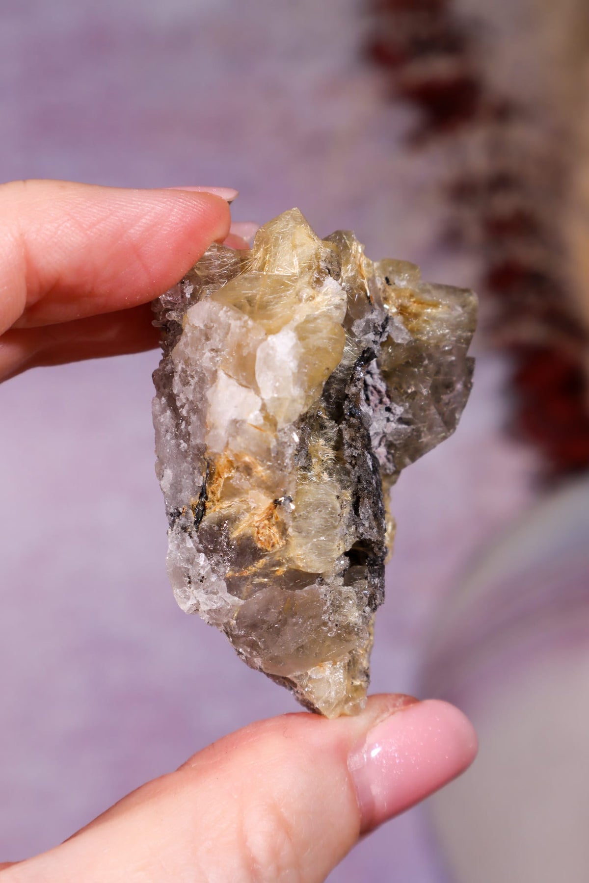Rutilated Smoky Quartz with Hematite Specimen | 5.3cm | Brazil Crystal Specimen Tali & Loz Crystals