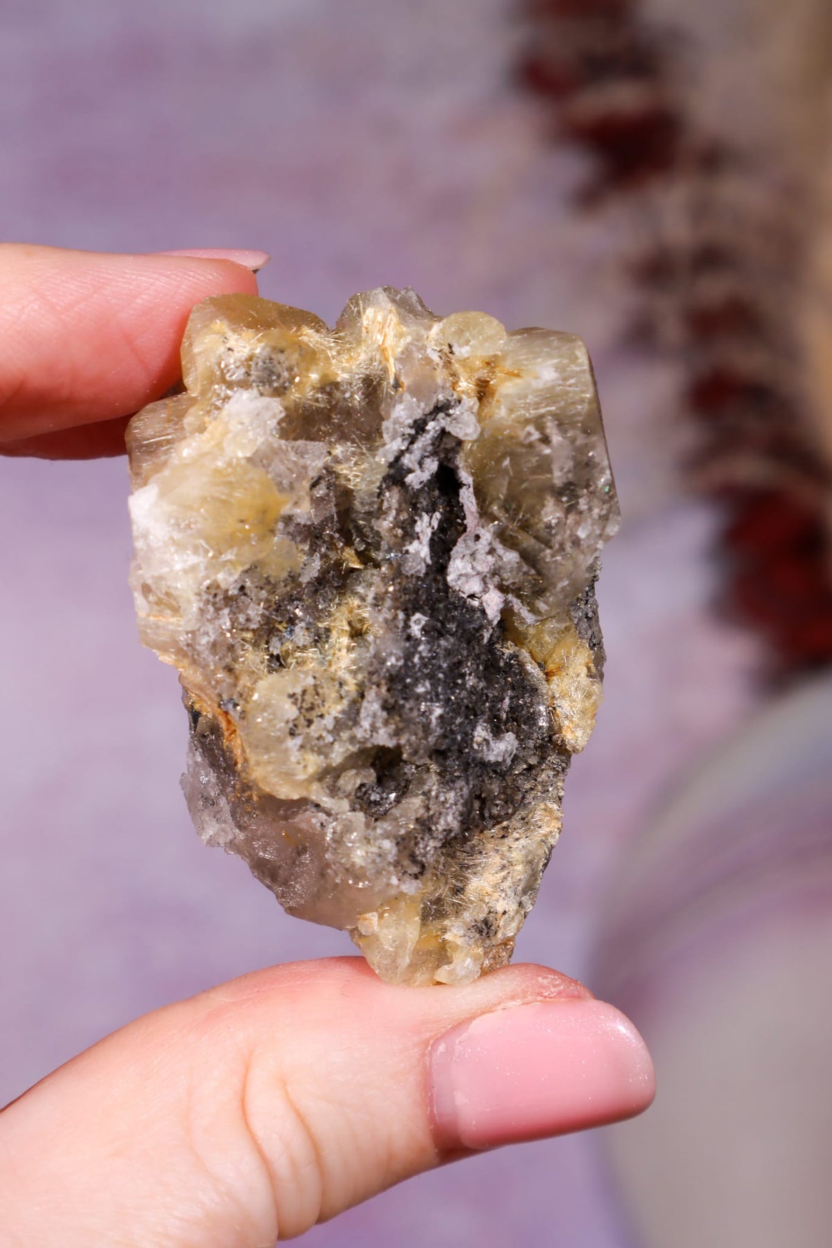 Rutilated Smoky Quartz with Hematite Specimen | 5.3cm | Brazil Crystal Specimen Tali & Loz Crystals