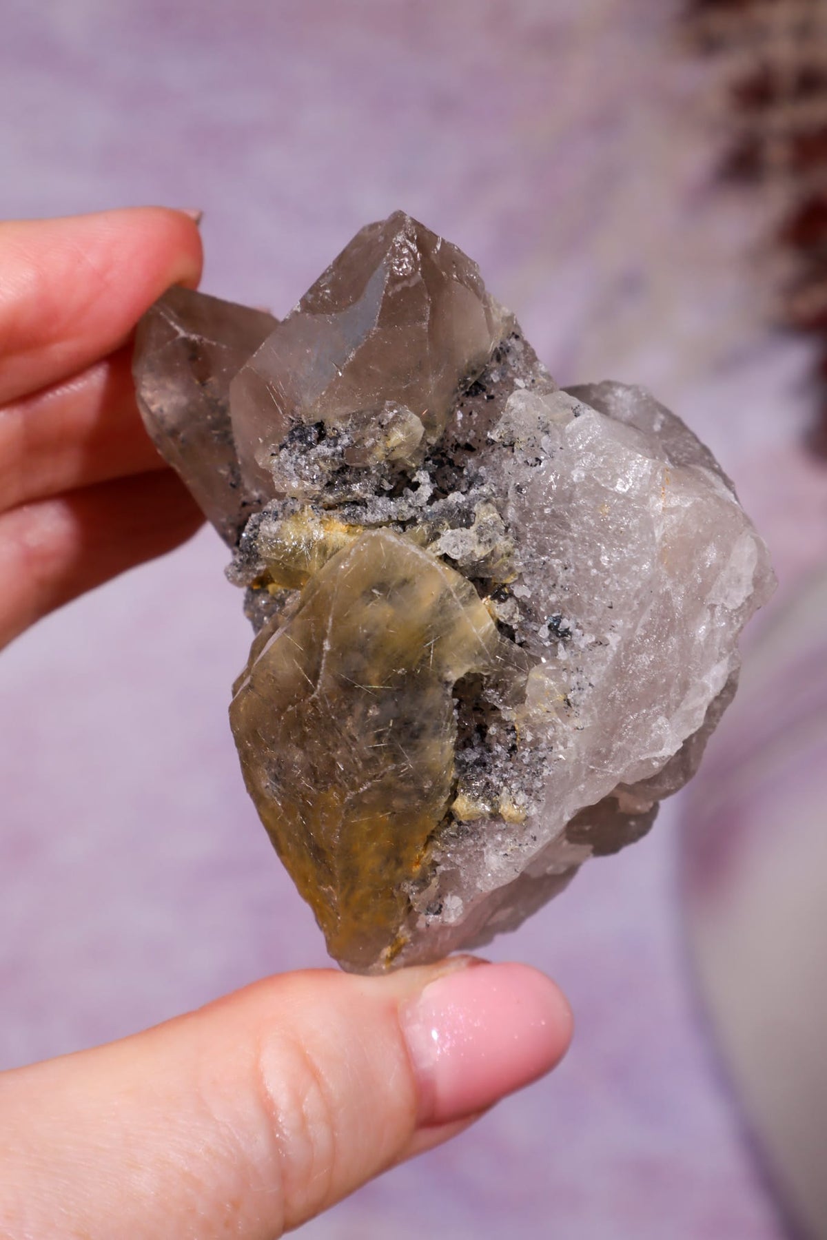 Rutilated Smoky Quartz with Hematite Specimen | 6.1cm | Brazil Crystal Specimen Tali & Loz Crystals