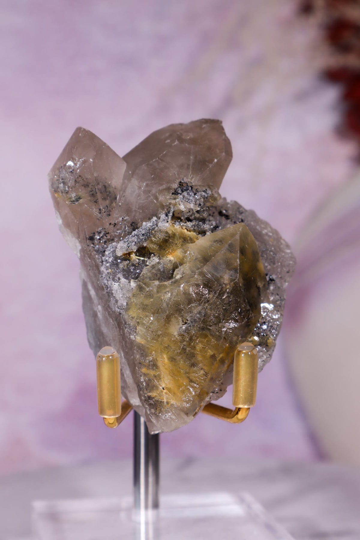 Rutilated Smoky Quartz with Hematite Specimen | 6.1cm | Brazil Crystal Specimen Tali & Loz Crystals