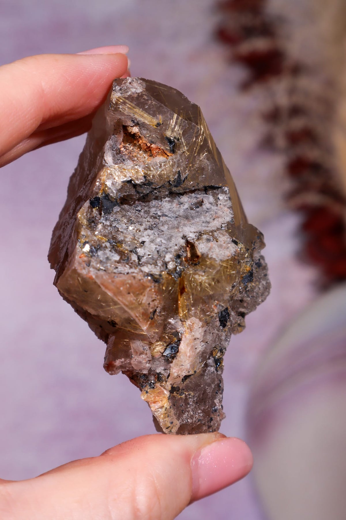 Rutilated Smoky Quartz with Hematite Specimen | 7.1cm | Brazil Crystal Specimen Tali & Loz Crystals