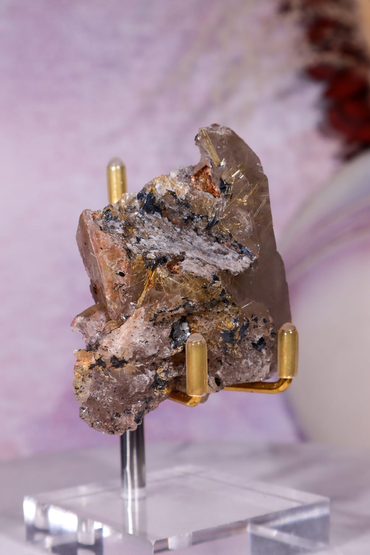 Rutilated Smoky Quartz with Hematite Specimen | 7.1cm | Brazil Crystal Specimen Tali & Loz Crystals