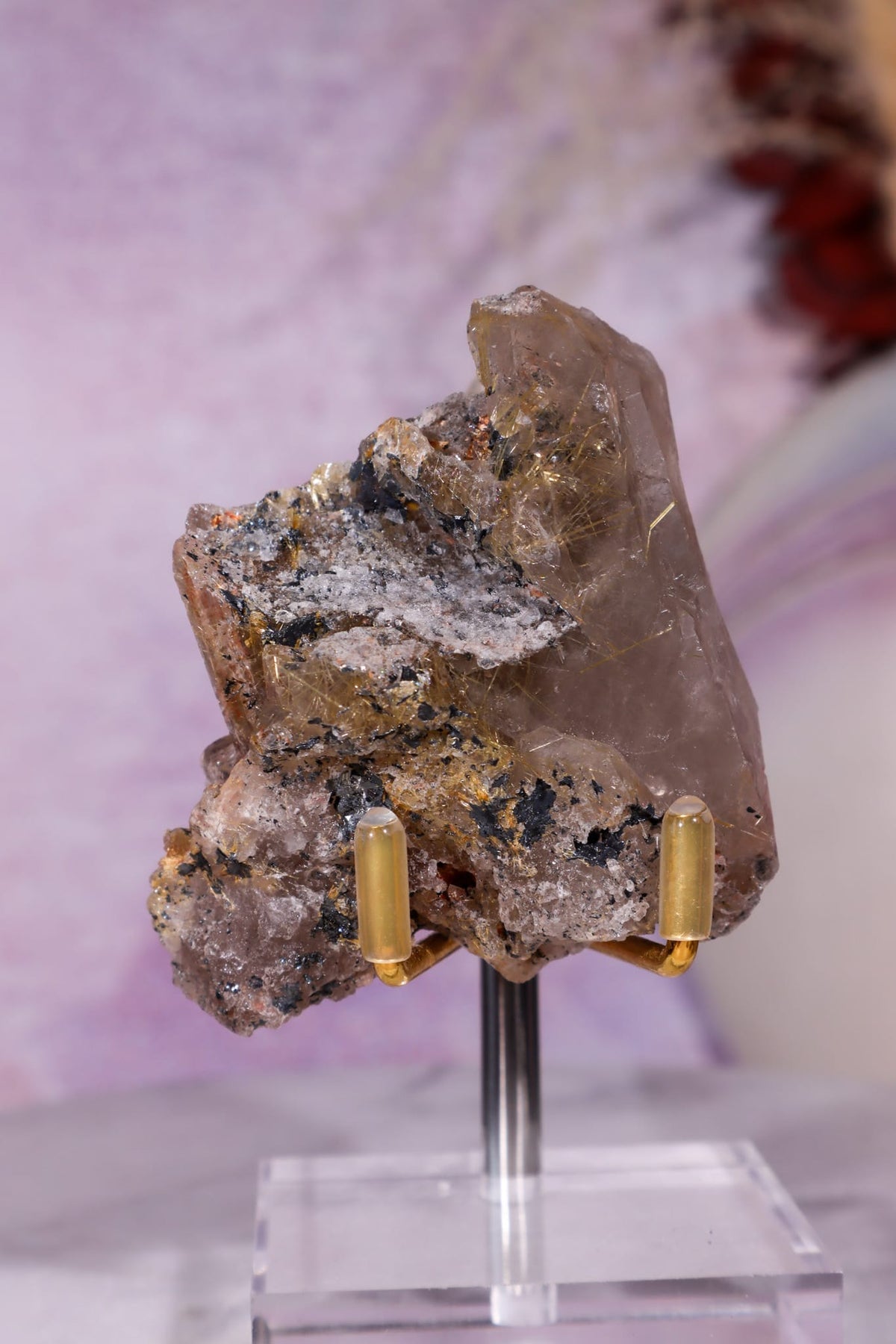 Rutilated Smoky Quartz with Hematite Specimen | 7.1cm | Brazil Crystal Specimen Tali & Loz Crystals